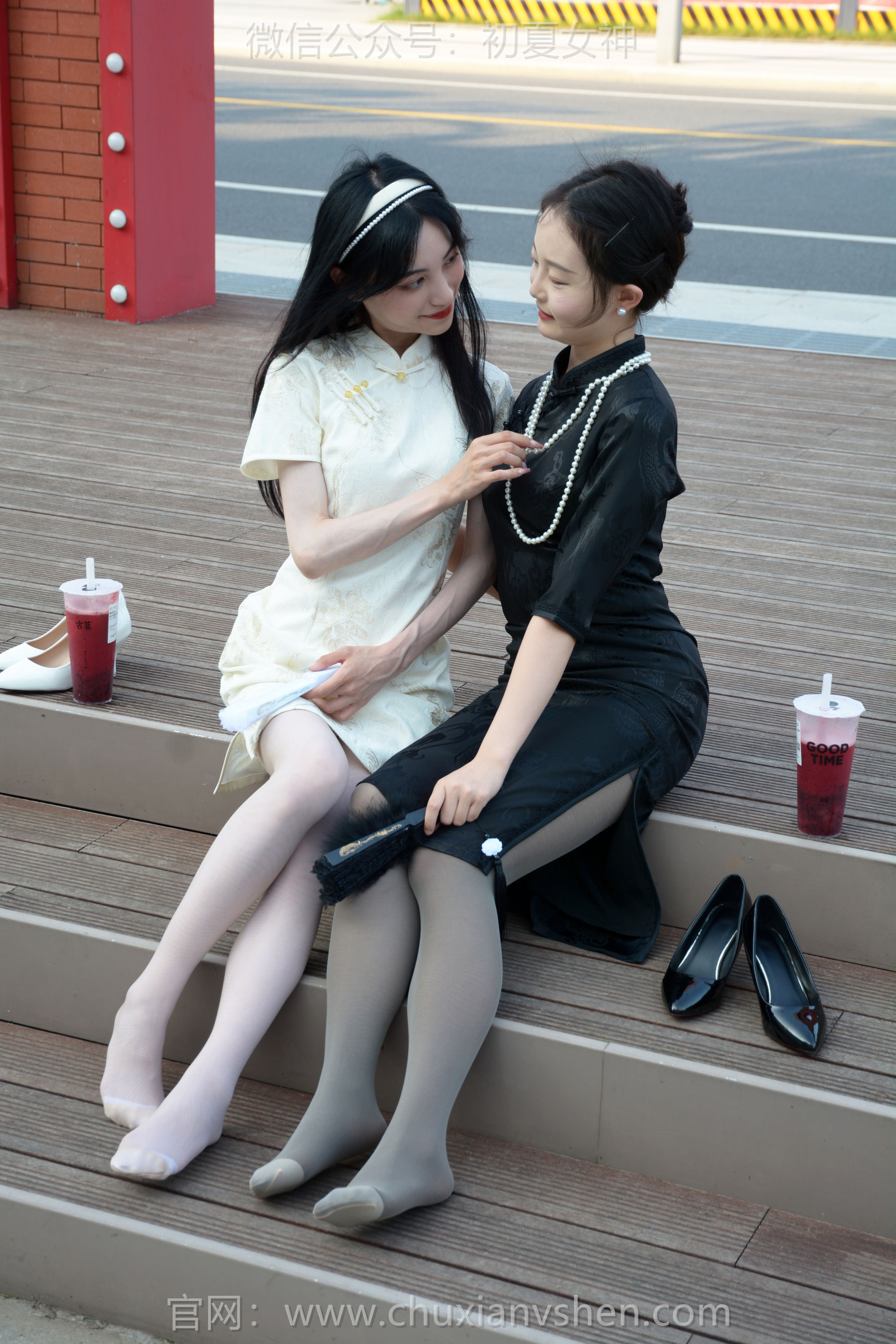 初夏女神 No.279 柒柒&双双 黑白旗袍/(140P)