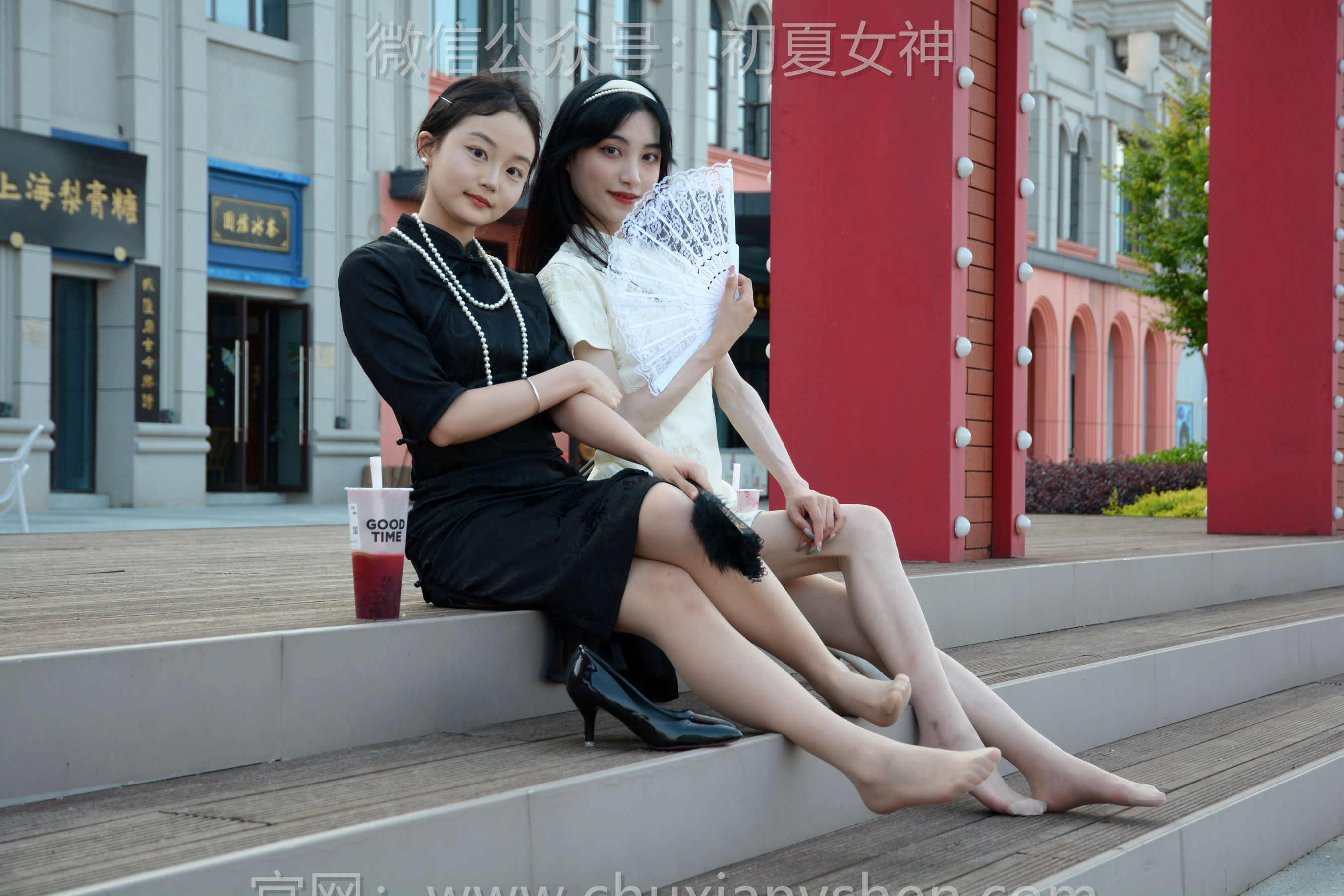 初夏女神 No.279 柒柒&双双 黑白旗袍/(140P)