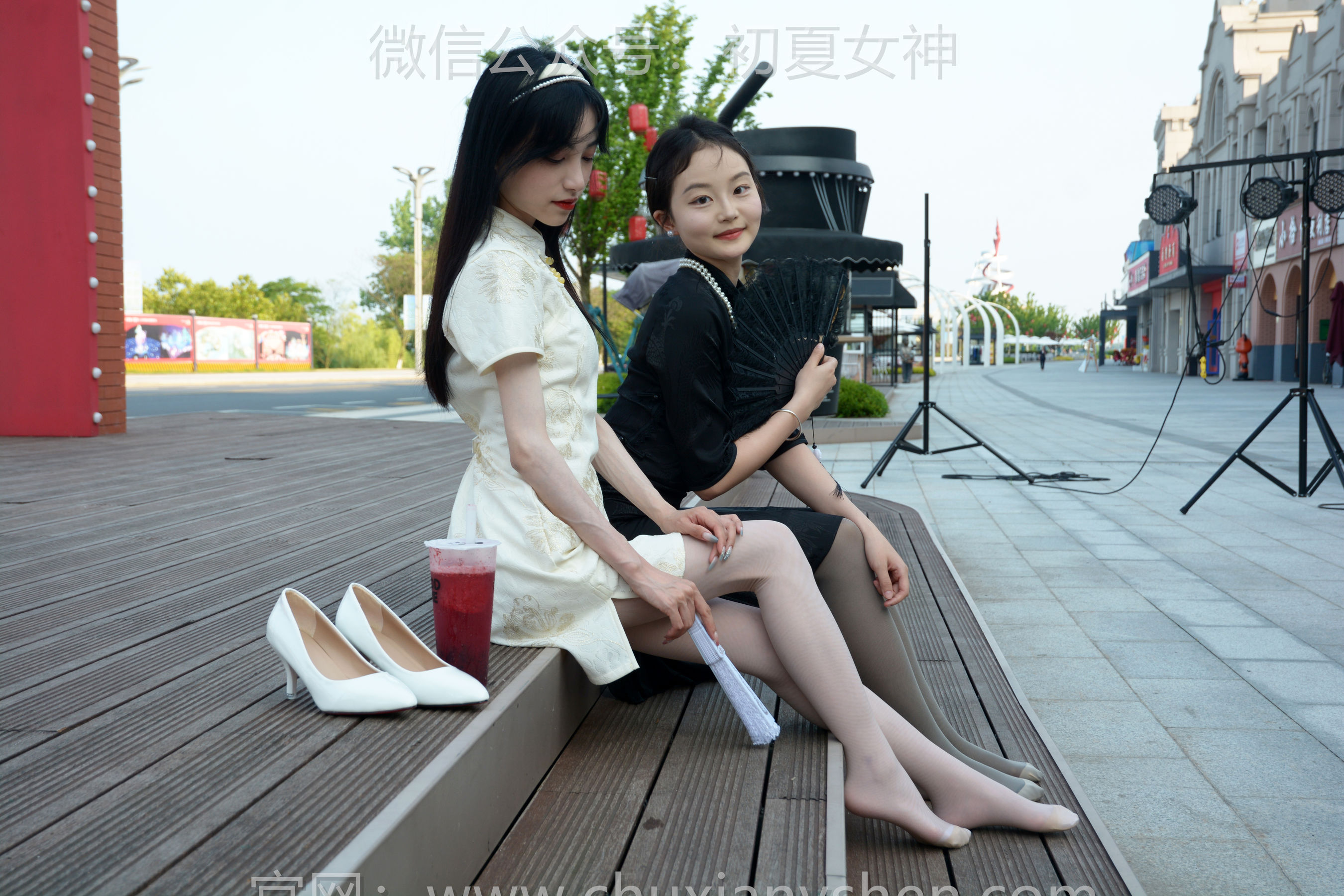 初夏女神 No.279 柒柒&双双 黑白旗袍/(140P)