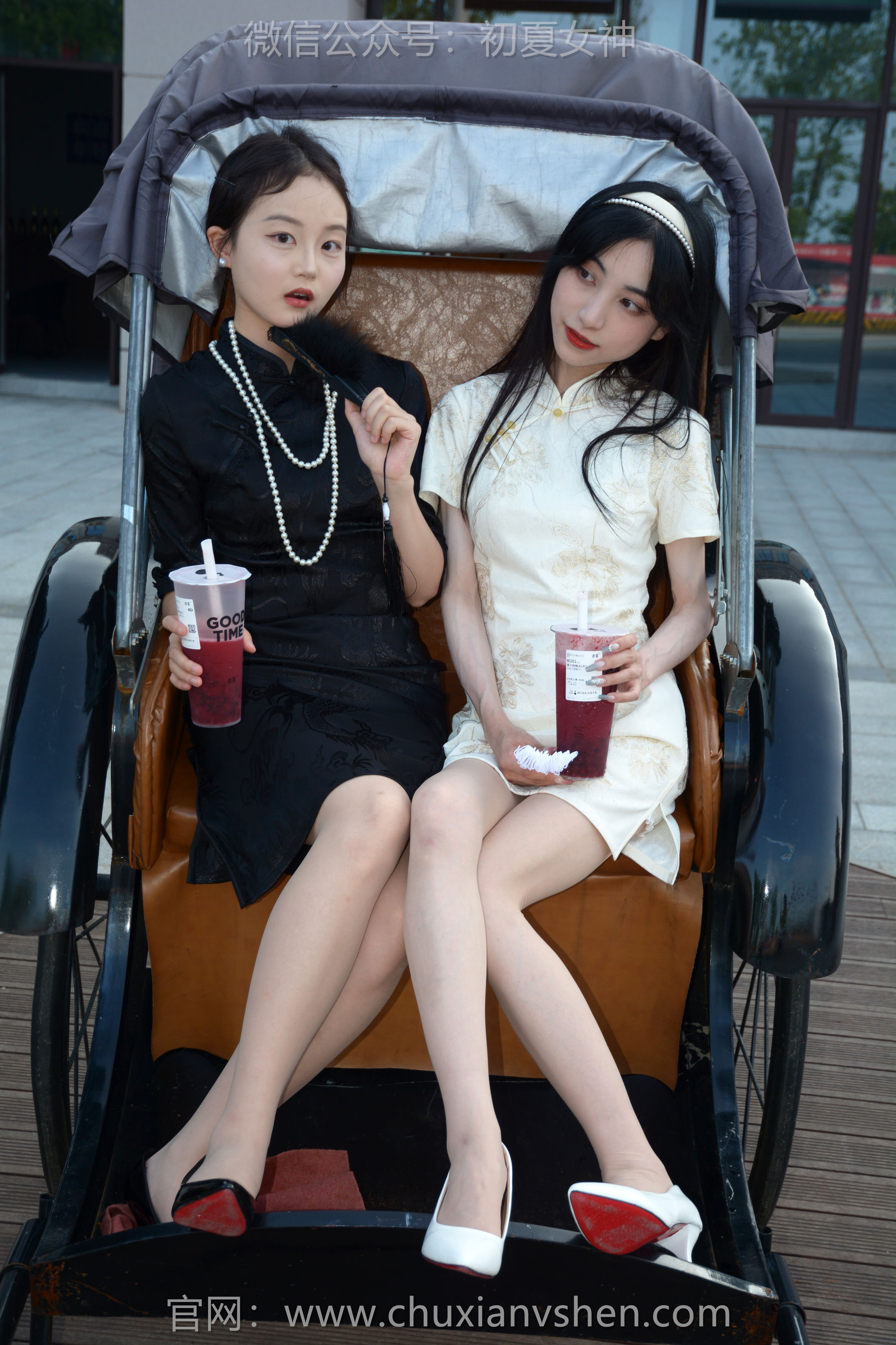 初夏女神 No.279 柒柒&双双 黑白旗袍/(140P)