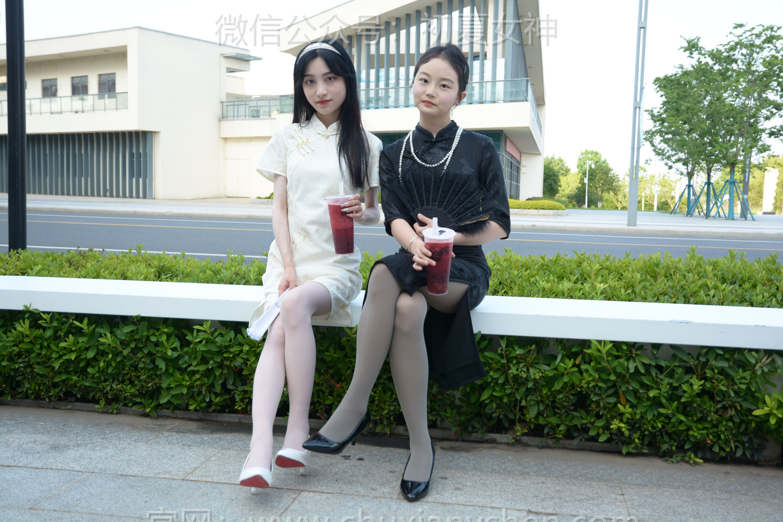 初夏女神 No.279 柒柒&双双 黑白旗袍/(140P)