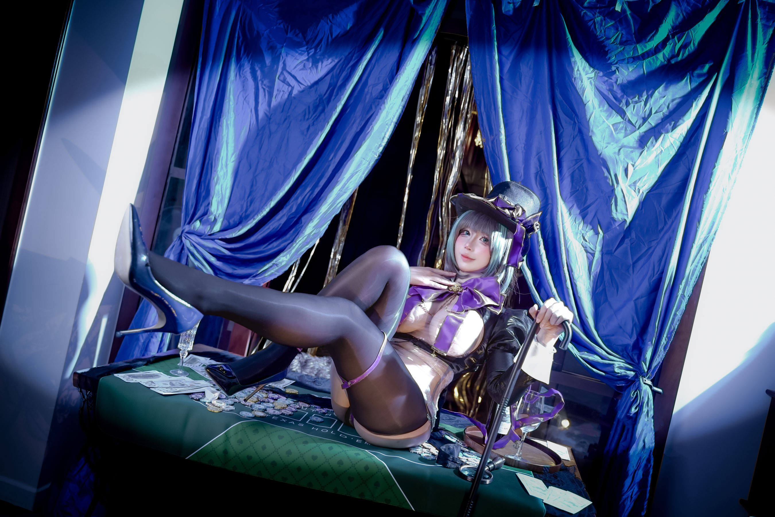 动漫博主九曲Jean - 碧蓝航线 柴郡 绚烂夜梦/(40P)