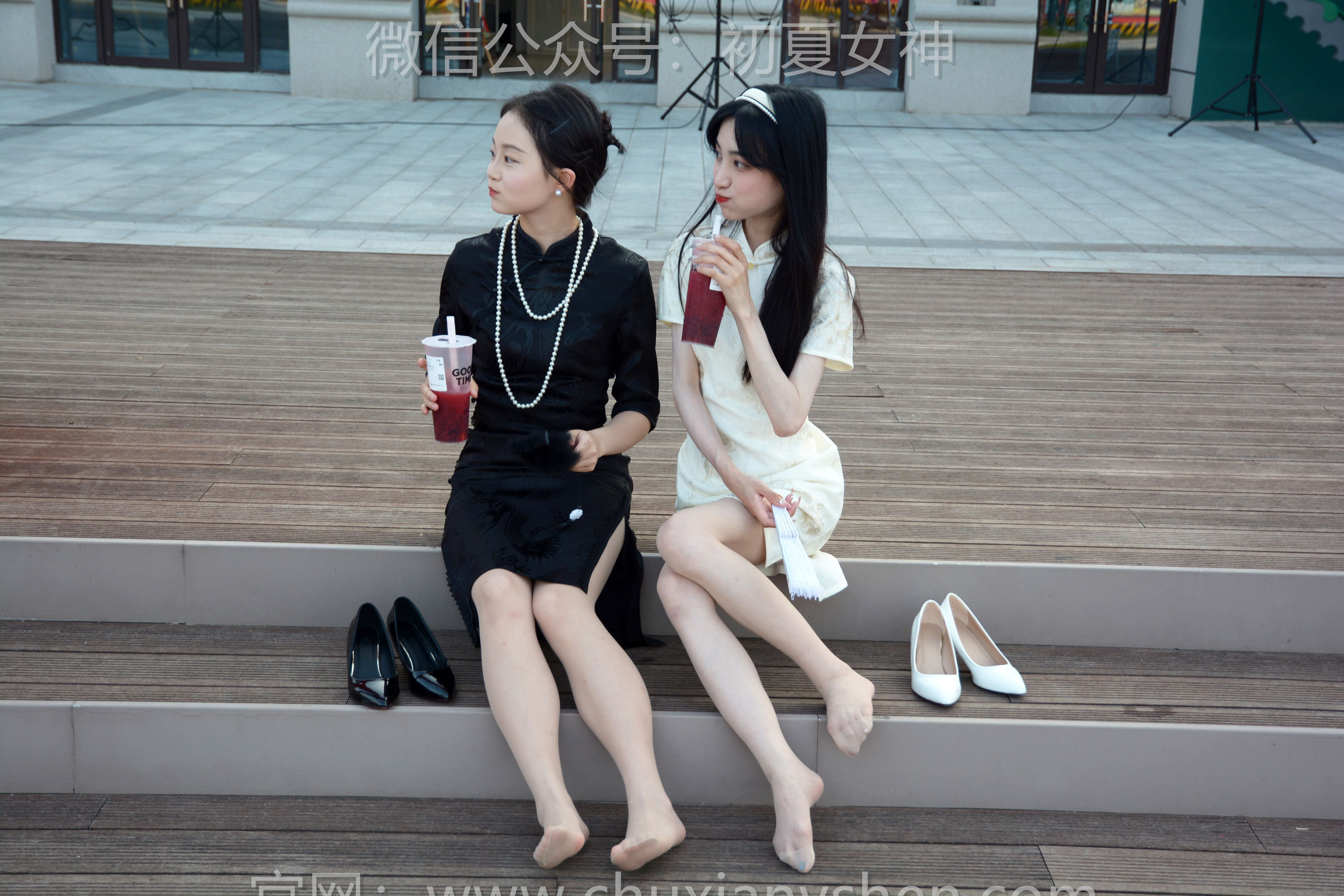 初夏女神 No.279 柒柒&双双 黑白旗袍/(140P)