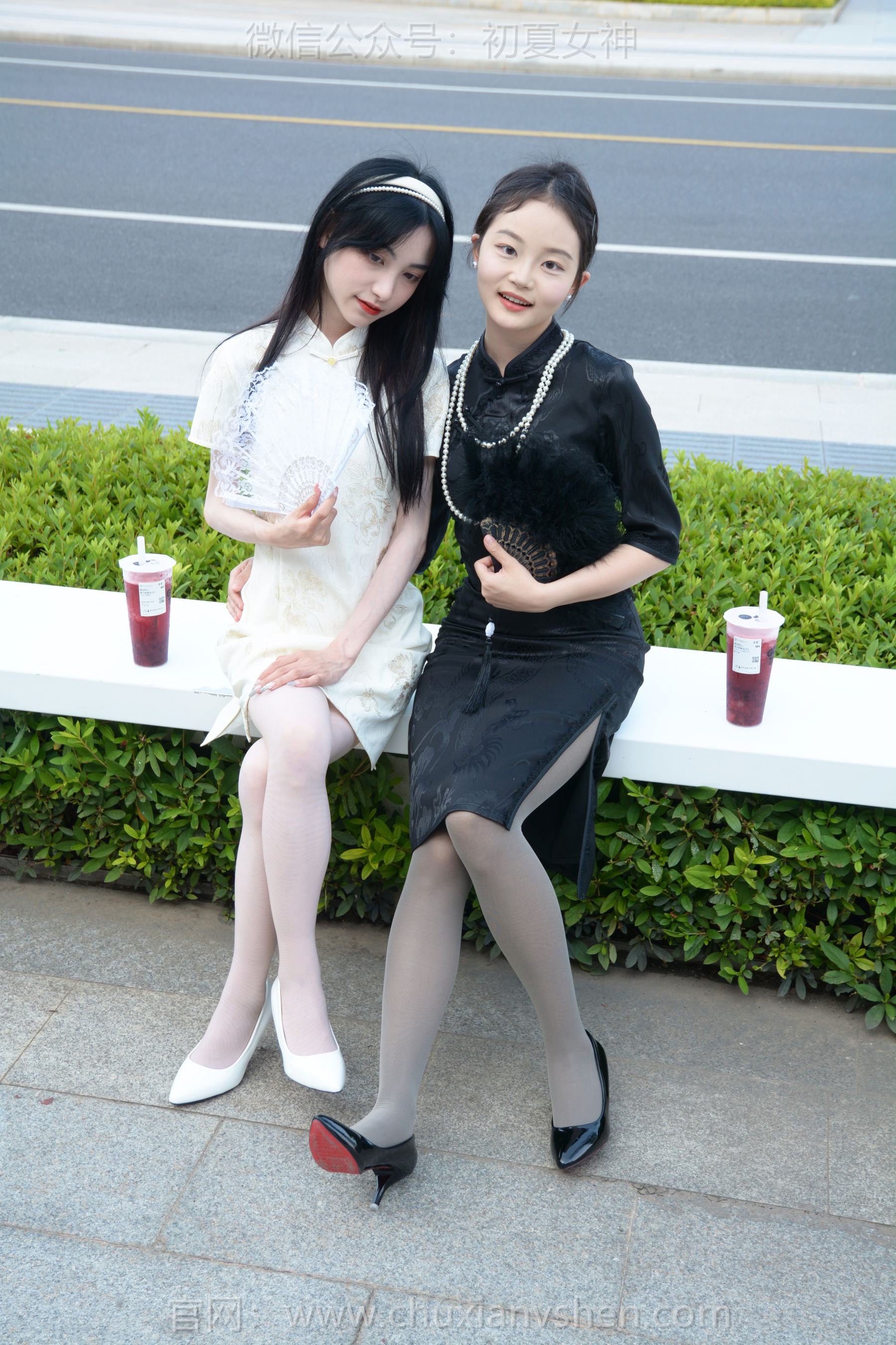 初夏女神 No.279 柒柒&双双 黑白旗袍/(140P)