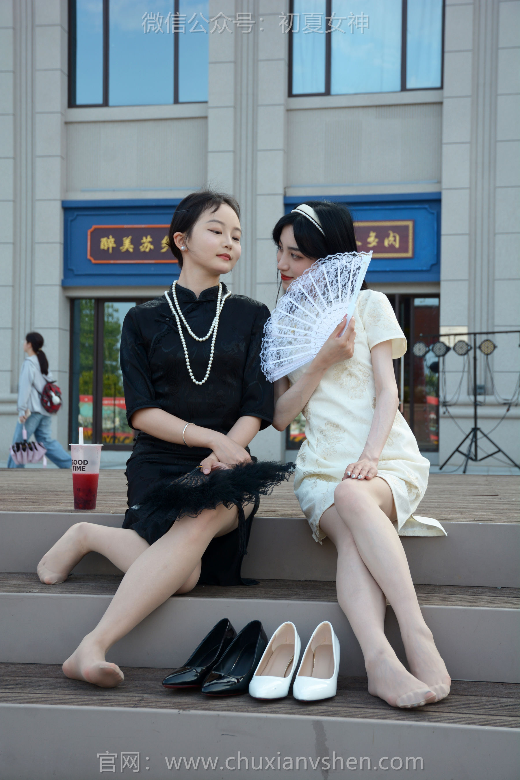 初夏女神 No.279 柒柒&双双 黑白旗袍/(140P)