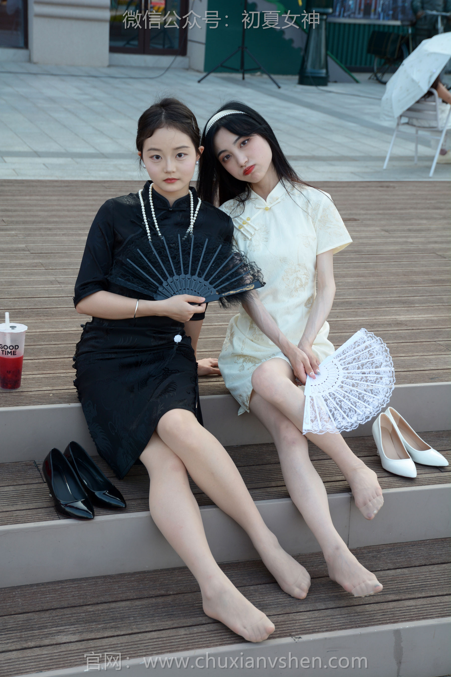 初夏女神 No.279 柒柒&双双 黑白旗袍/(140P)