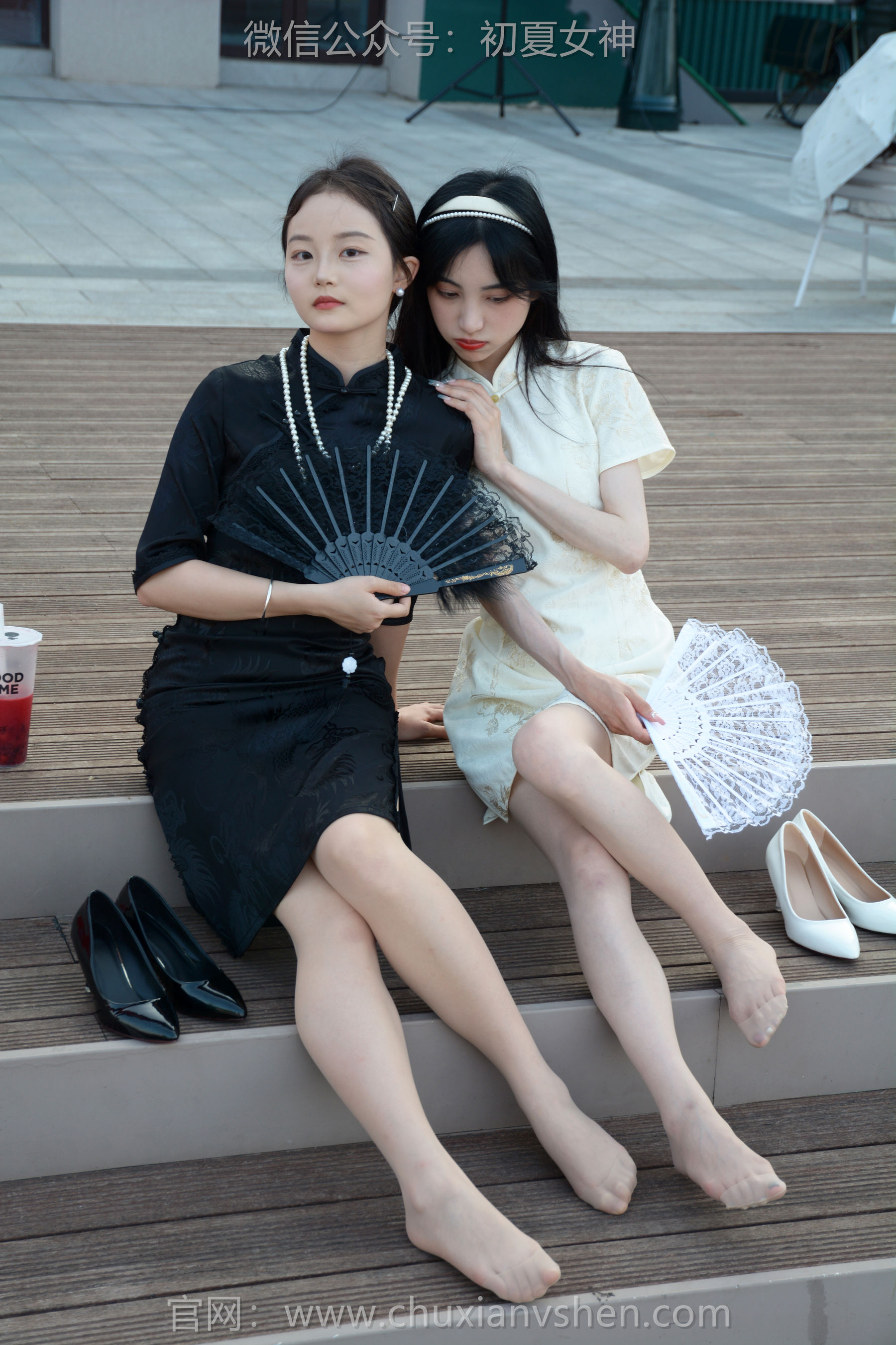 初夏女神 No.279 柒柒&双双 黑白旗袍/(140P)