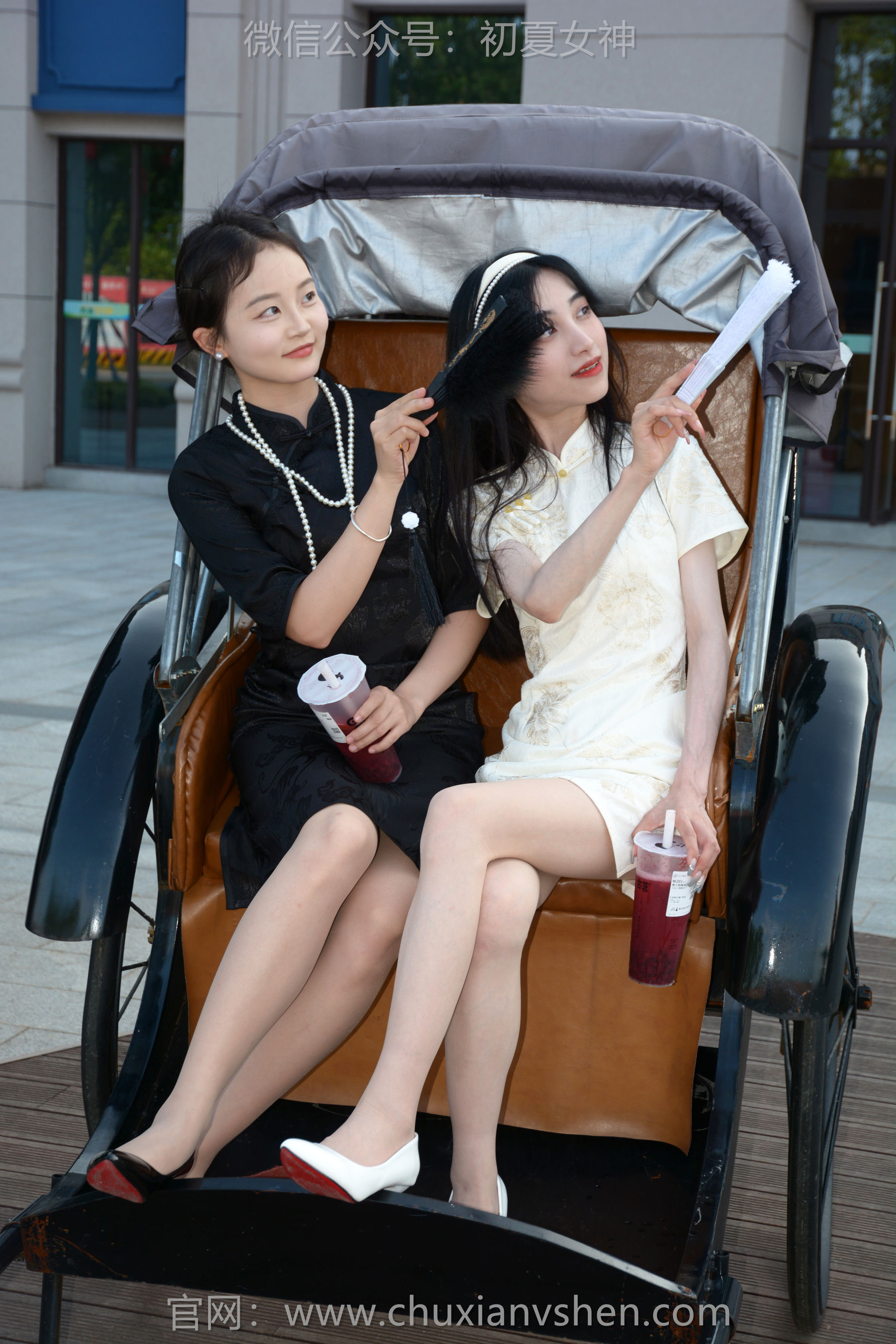 初夏女神 No.279 柒柒&双双 黑白旗袍/(140P)