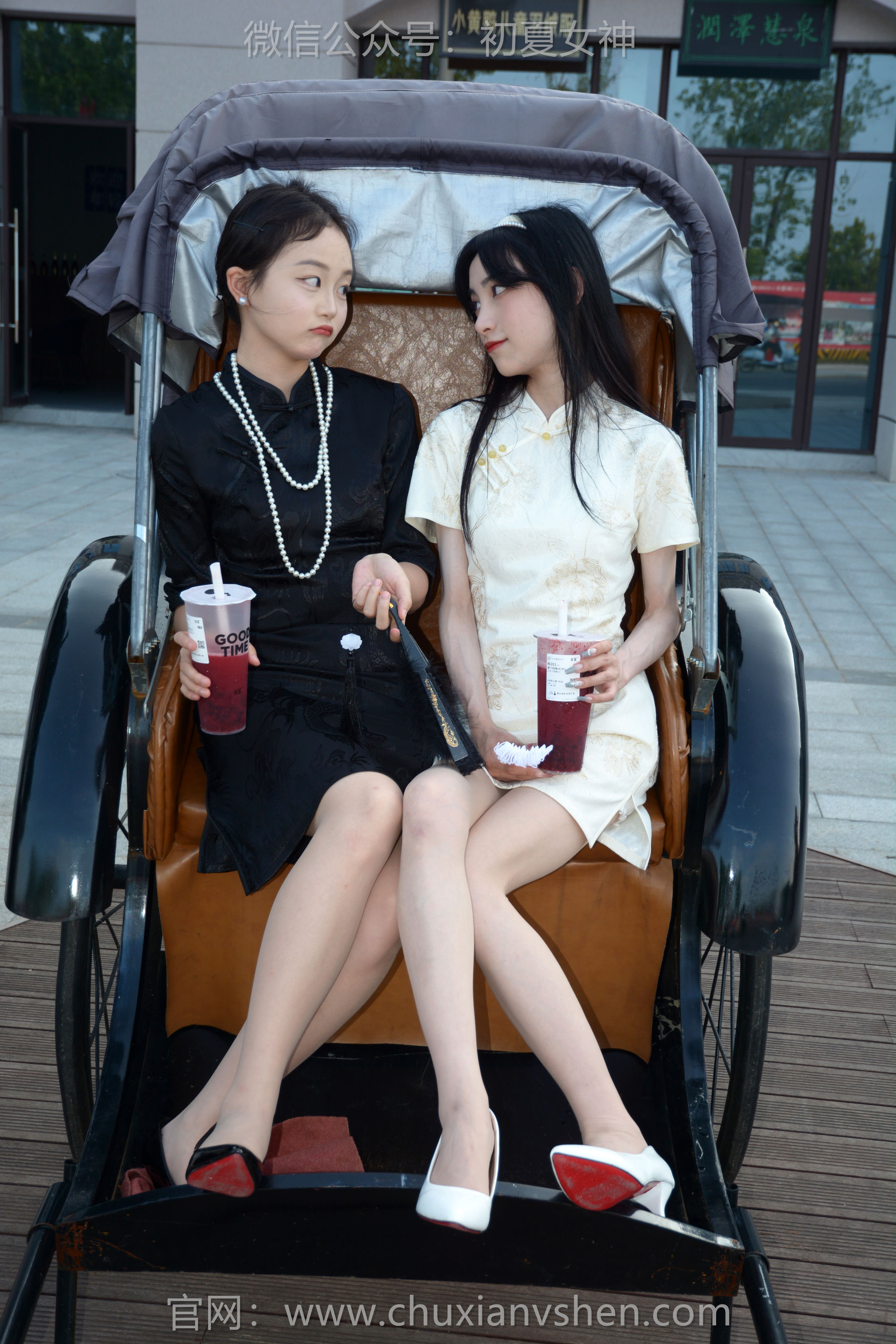 初夏女神 No.279 柒柒&双双 黑白旗袍/(140P)