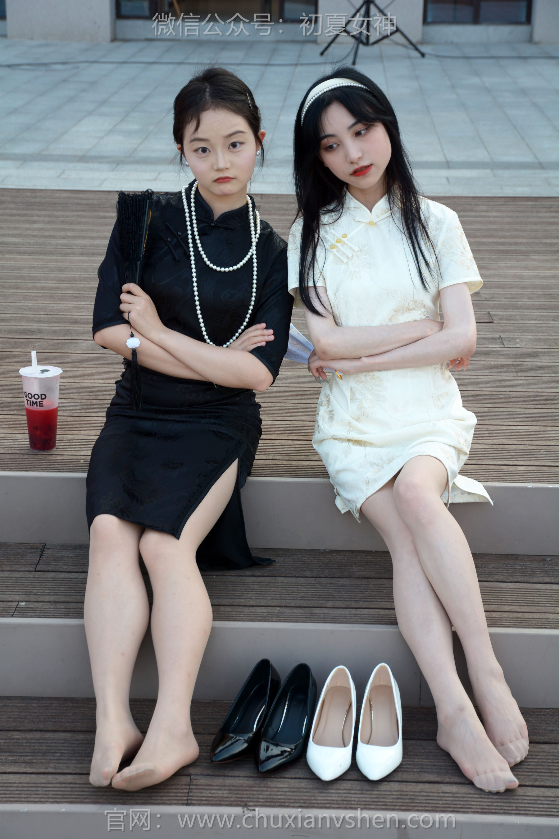 初夏女神 No.279 柒柒&双双 黑白旗袍/(140P)