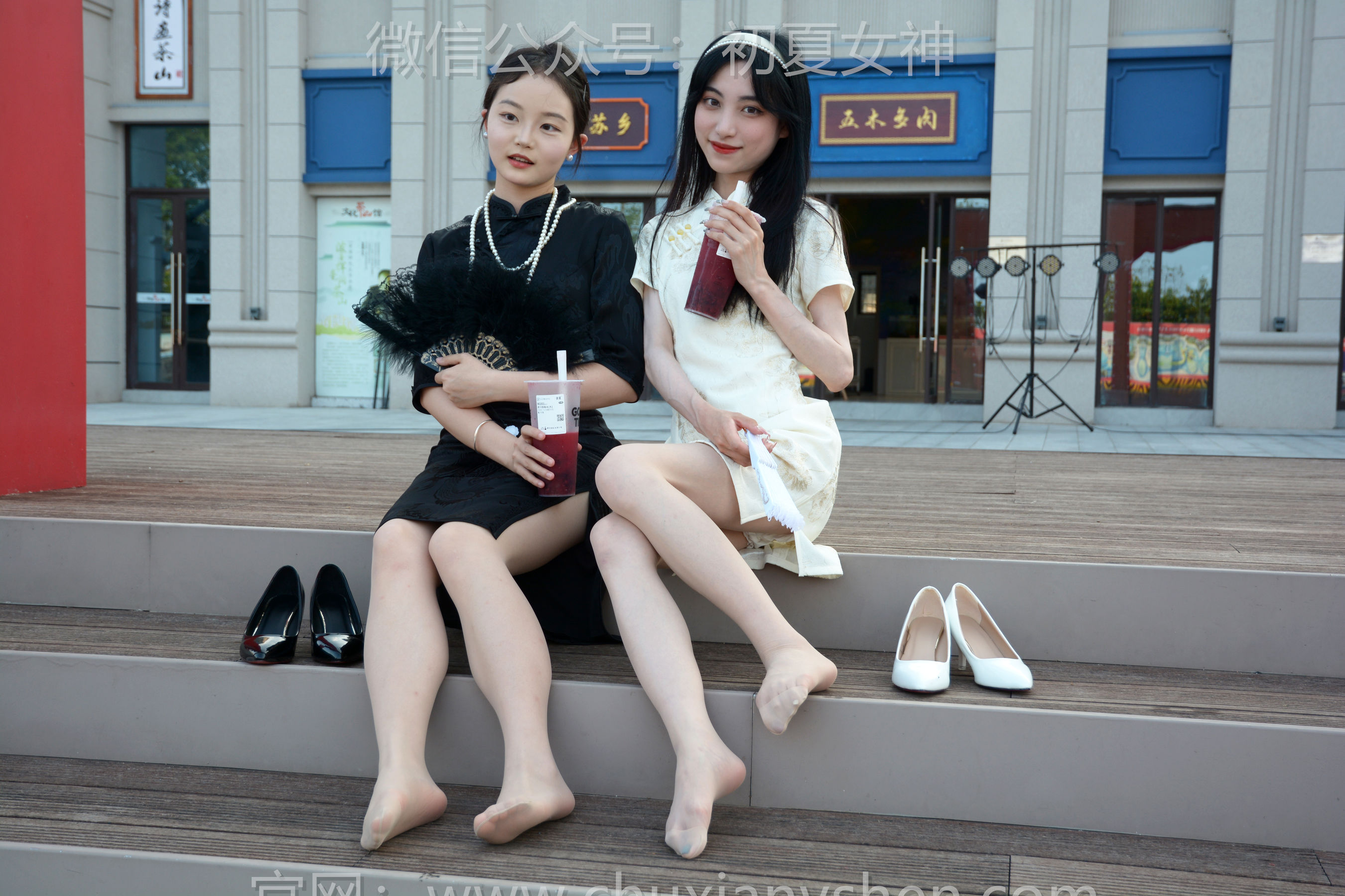 初夏女神 No.279 柒柒&双双 黑白旗袍/(140P)