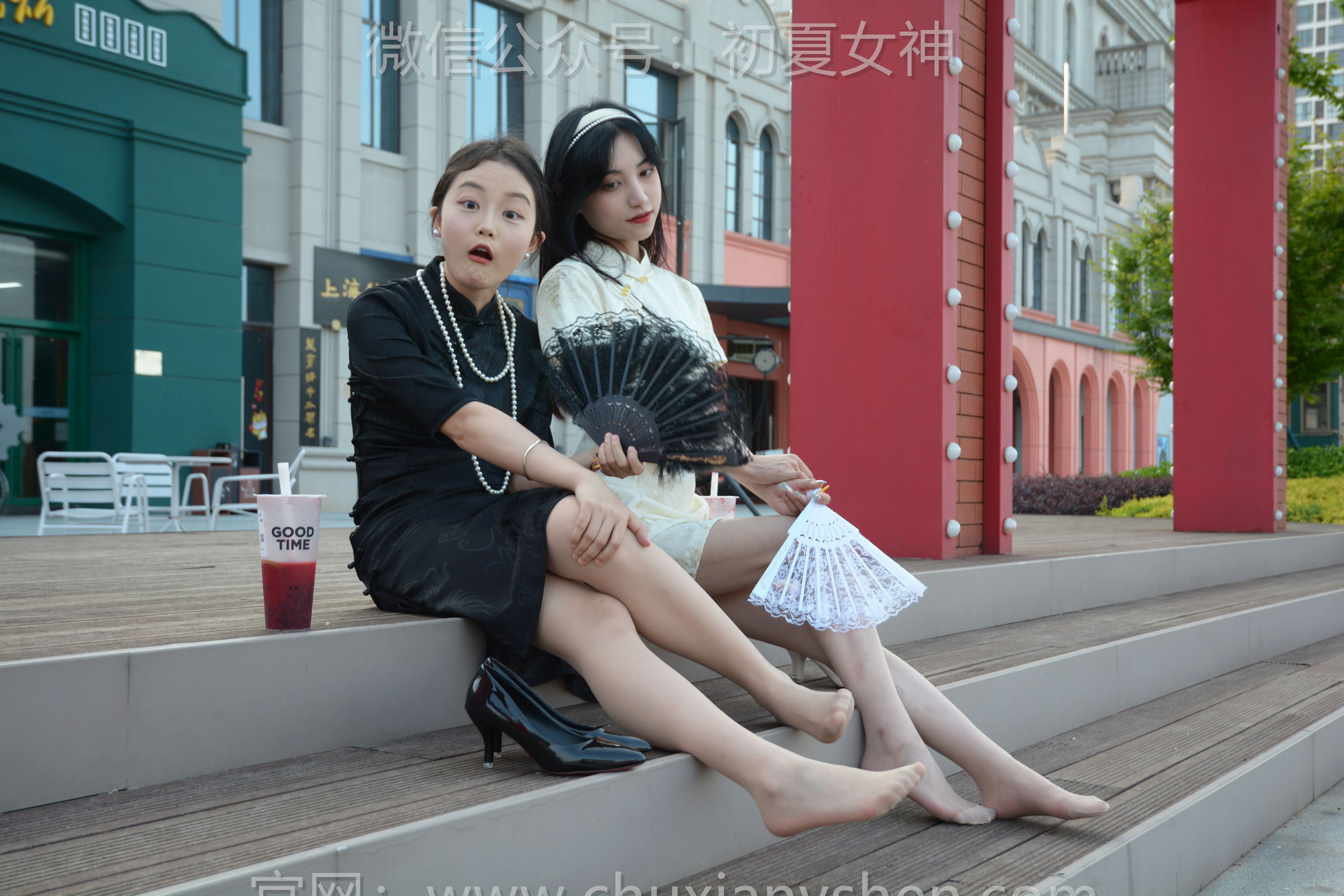 初夏女神 No.279 柒柒&双双 黑白旗袍/(140P)