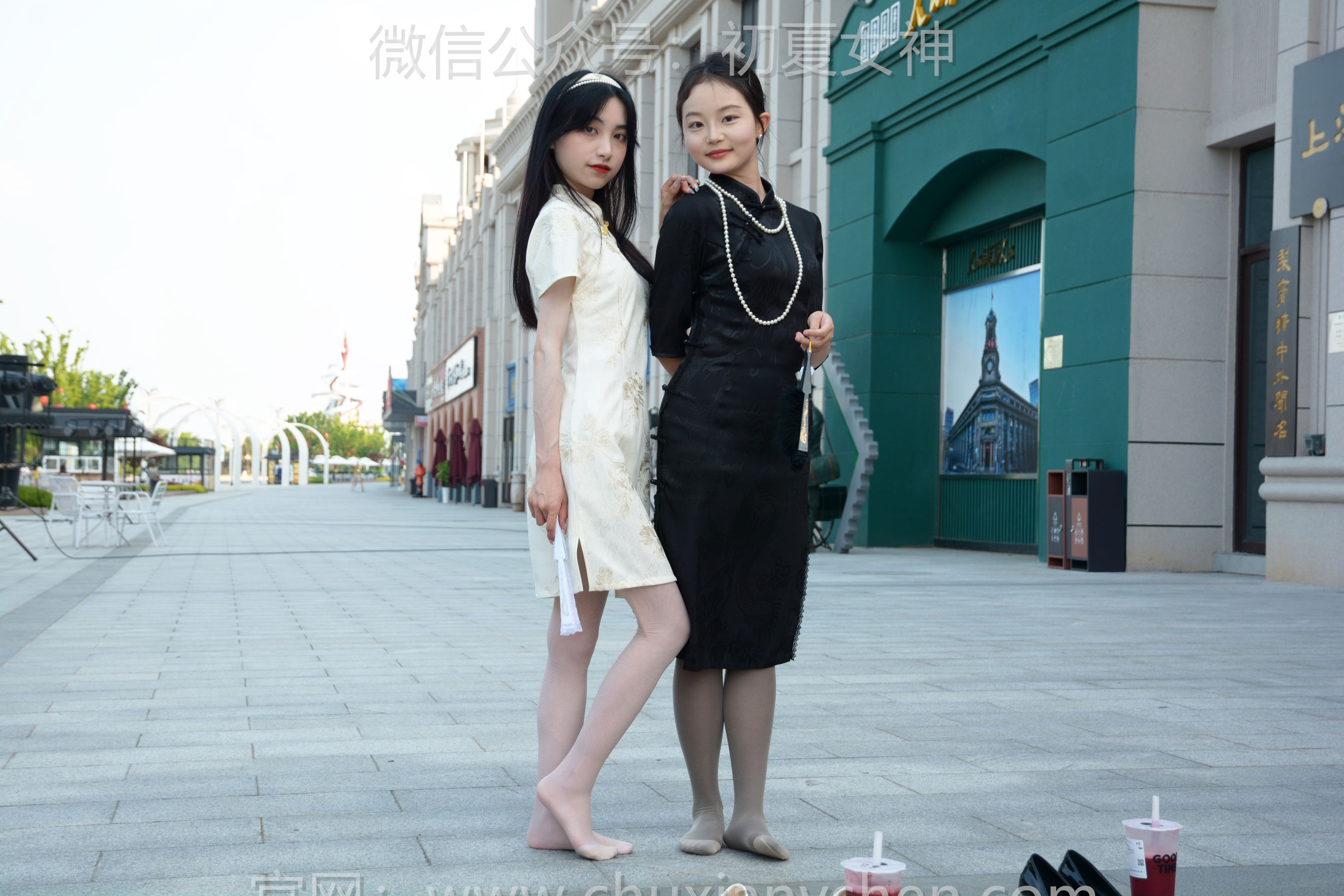 初夏女神 No.279 柒柒&双双 黑白旗袍/(140P)