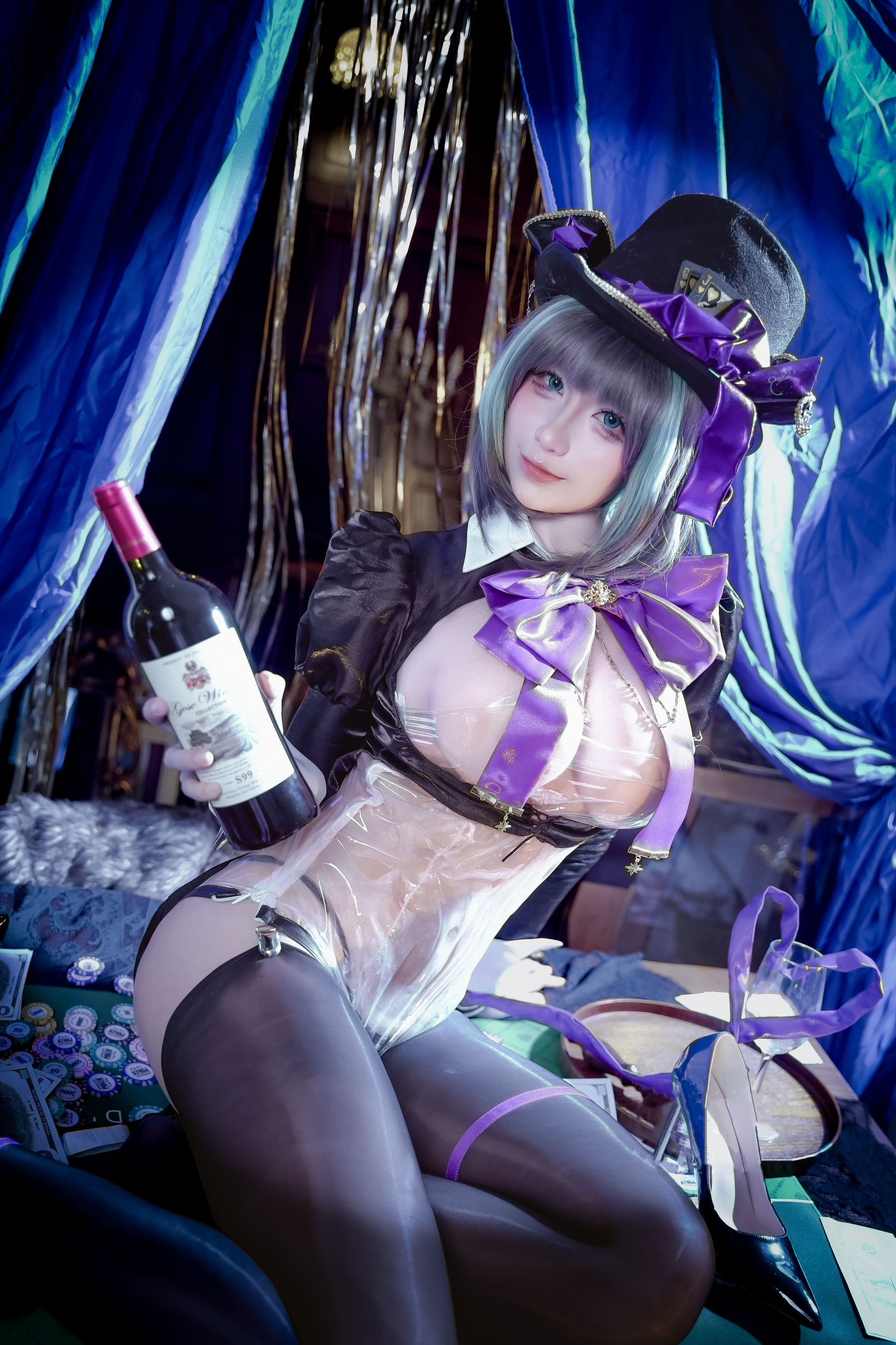 动漫博主九曲Jean - 碧蓝航线 柴郡 绚烂夜梦/(40P)