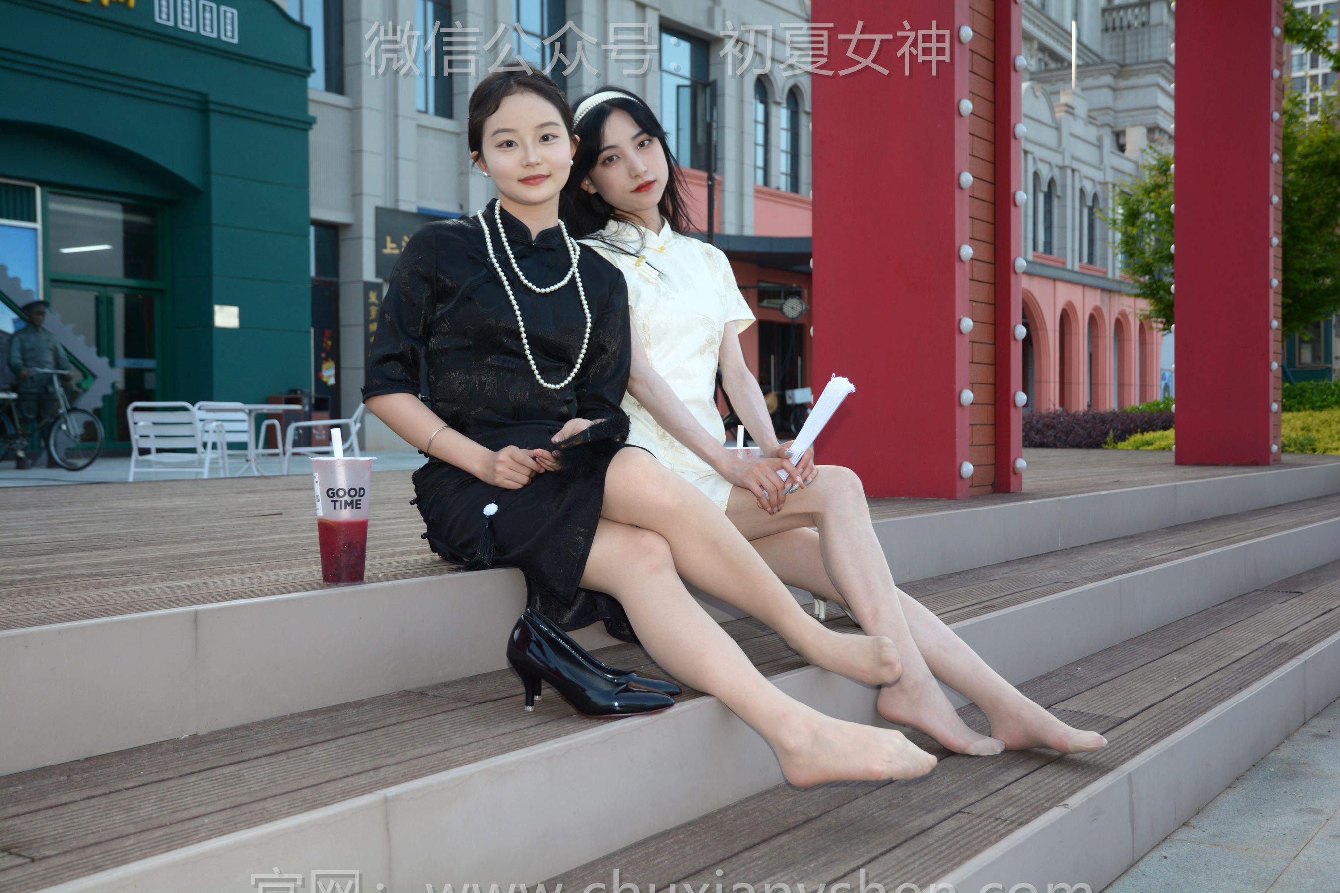 初夏女神 No.279 柒柒&双双 黑白旗袍/(140P)