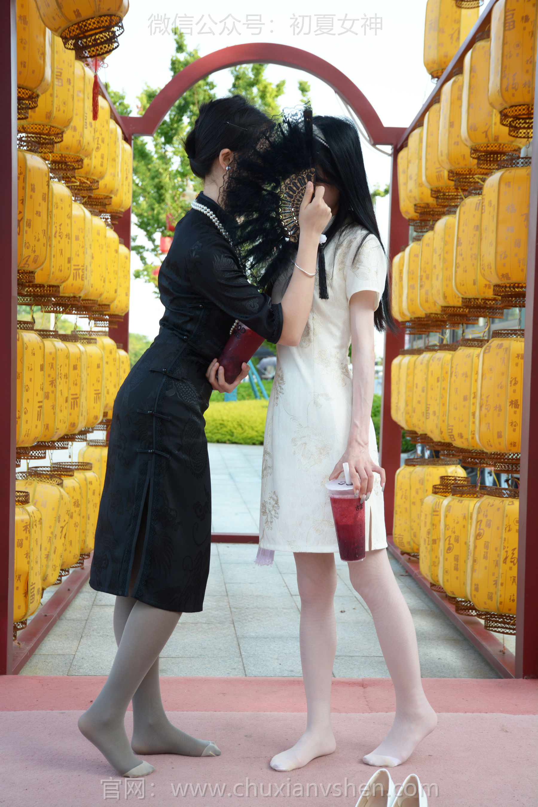 初夏女神 No.279 柒柒&双双 黑白旗袍/(140P)