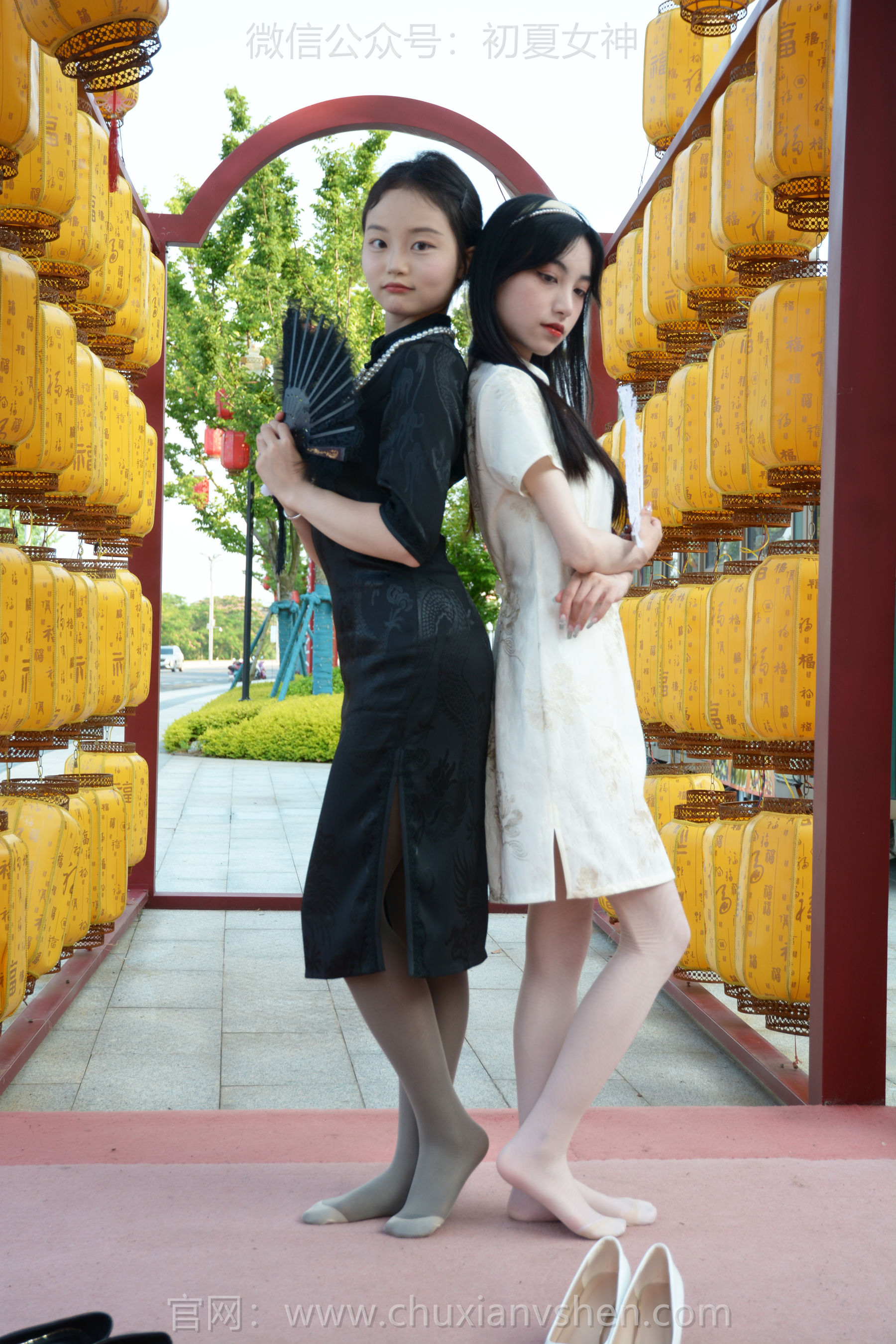 初夏女神 No.279 柒柒&双双 黑白旗袍/(140P)