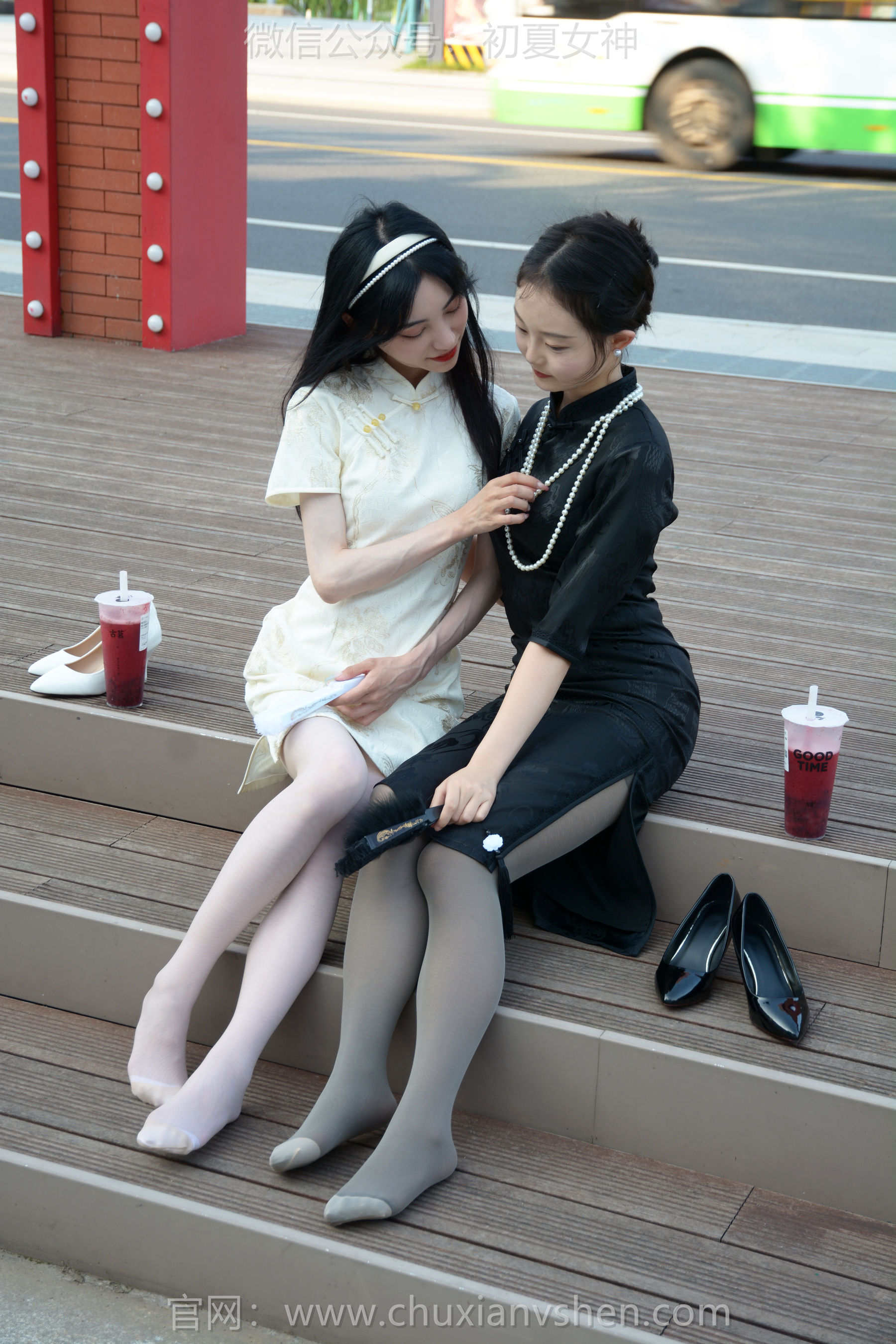 初夏女神 No.279 柒柒&双双 黑白旗袍/(140P)