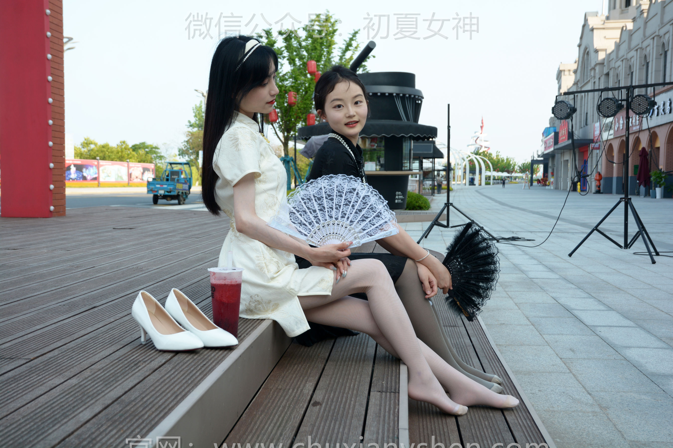 初夏女神 No.279 柒柒&双双 黑白旗袍/(140P)