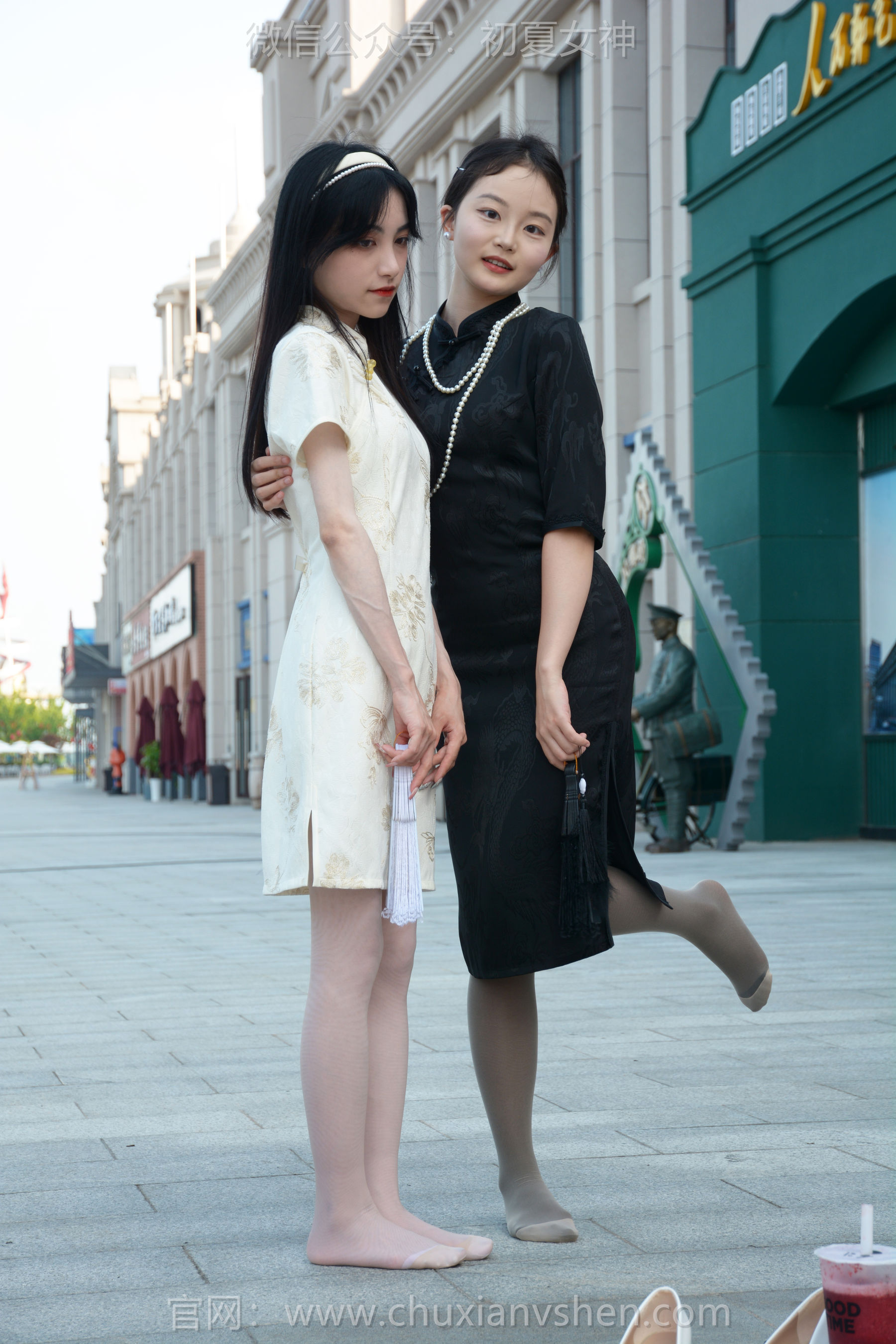 初夏女神 No.279 柒柒&双双 黑白旗袍/(140P)