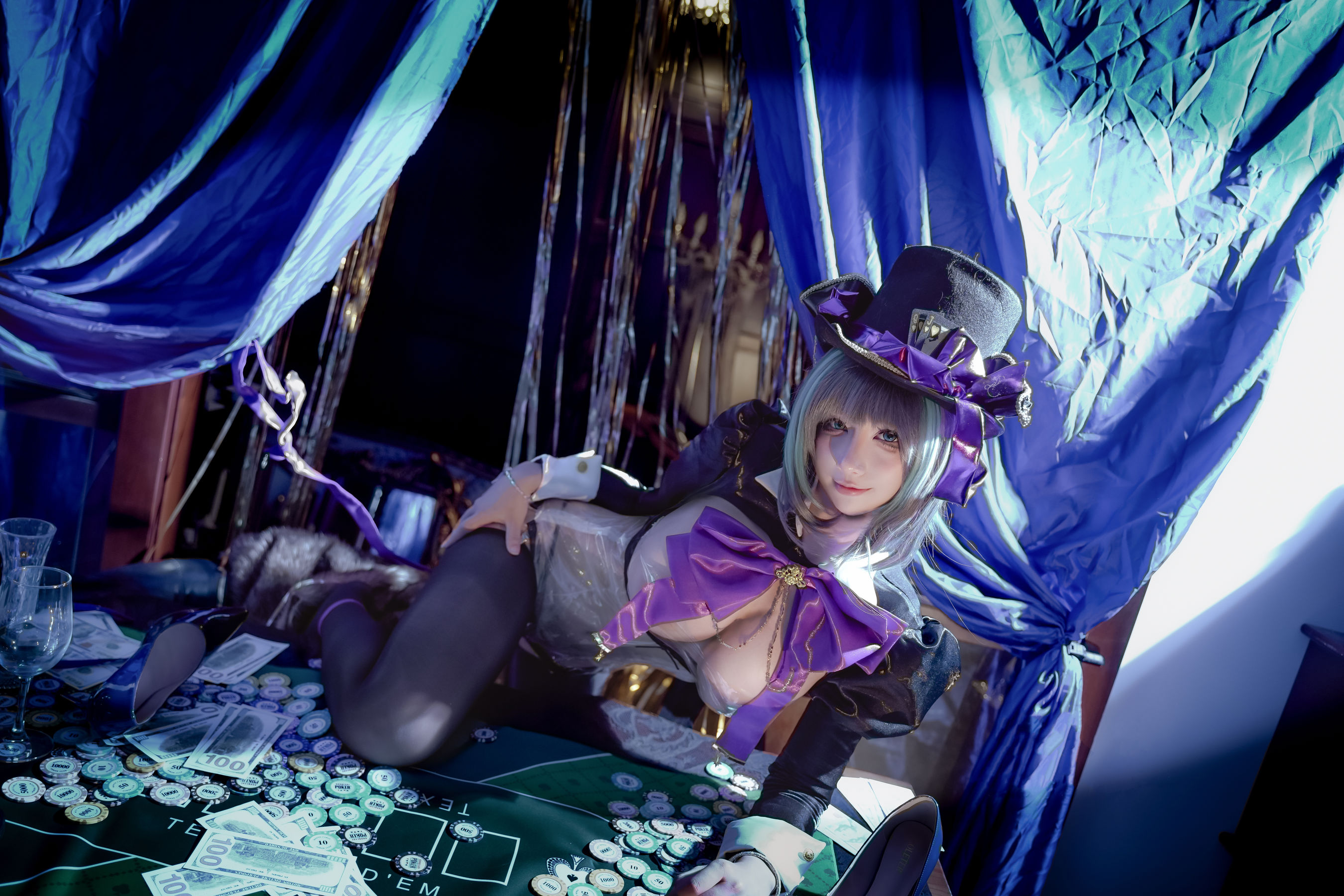 动漫博主九曲Jean - 碧蓝航线 柴郡 绚烂夜梦/(40P)