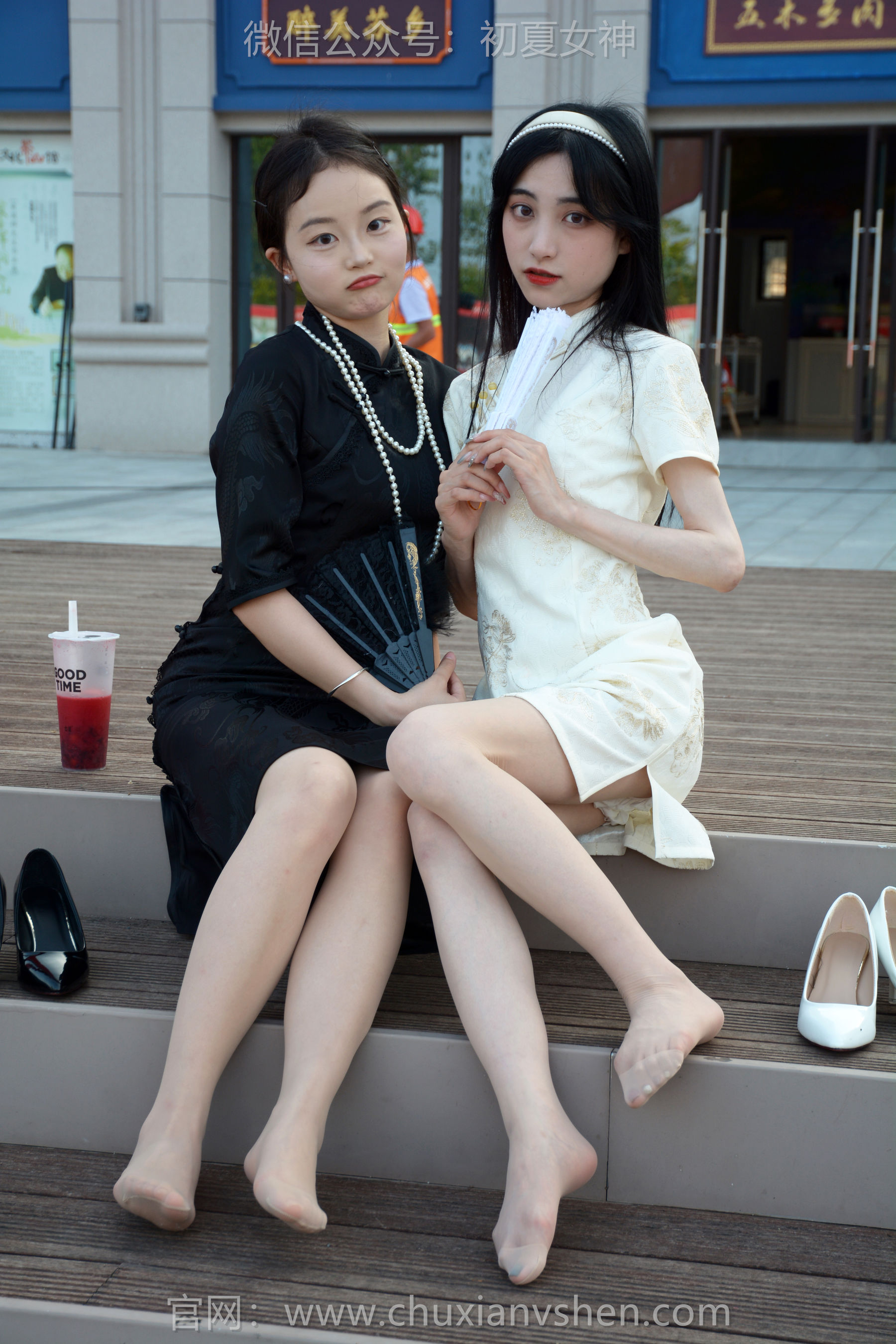 初夏女神 No.279 柒柒&双双 黑白旗袍/(140P)