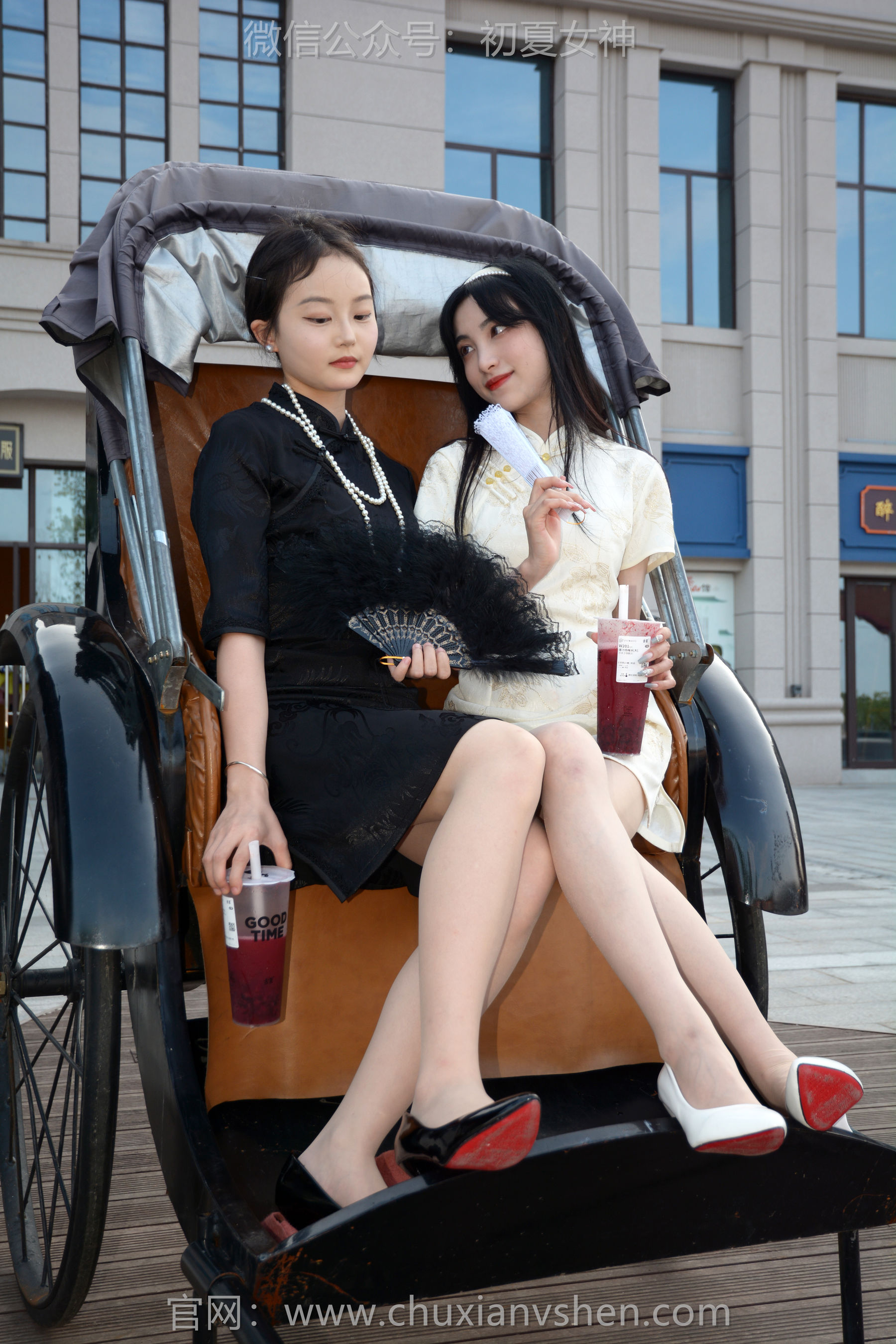 初夏女神 No.279 柒柒&双双 黑白旗袍/(140P)