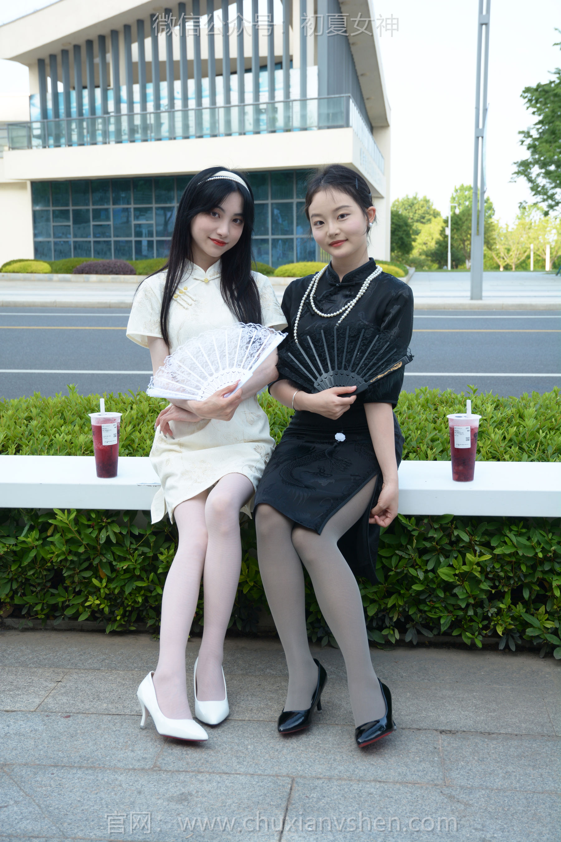 初夏女神 No.279 柒柒&双双 黑白旗袍/(140P)