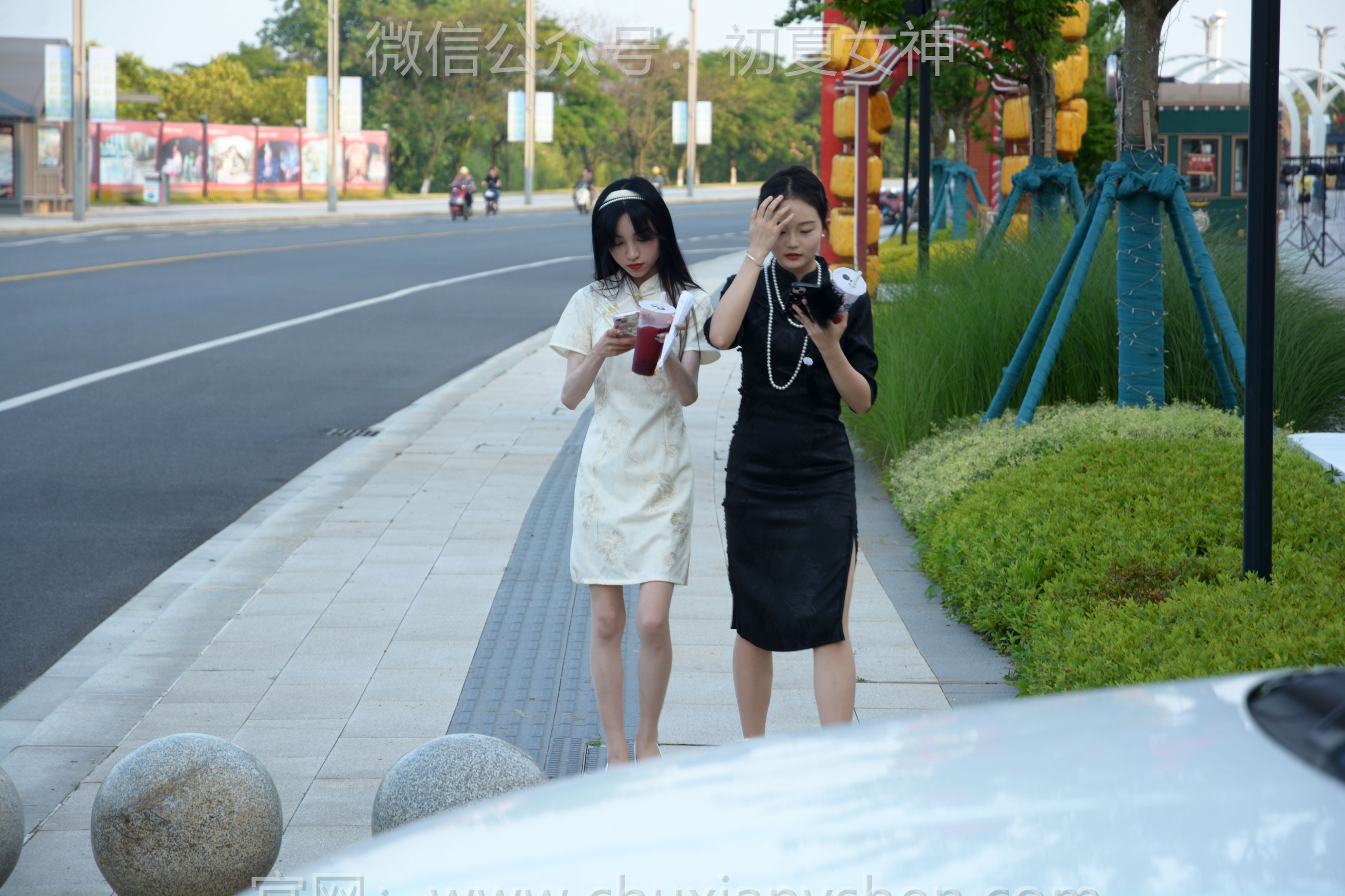 初夏女神 No.279 柒柒&双双 黑白旗袍/(140P)