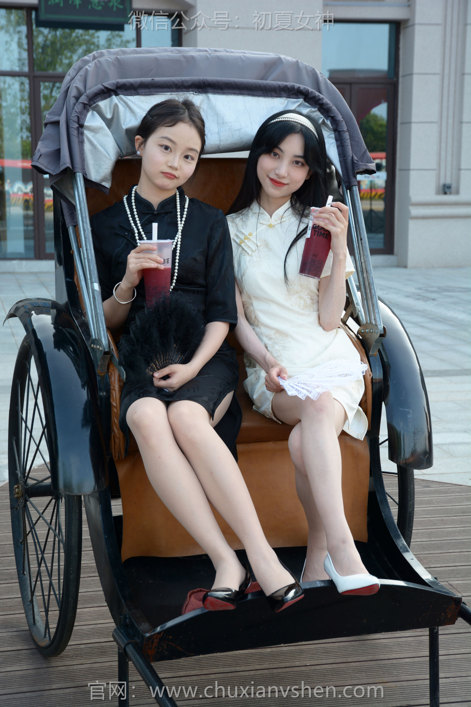 初夏女神 No.279 柒柒&双双 黑白旗袍/(140P)