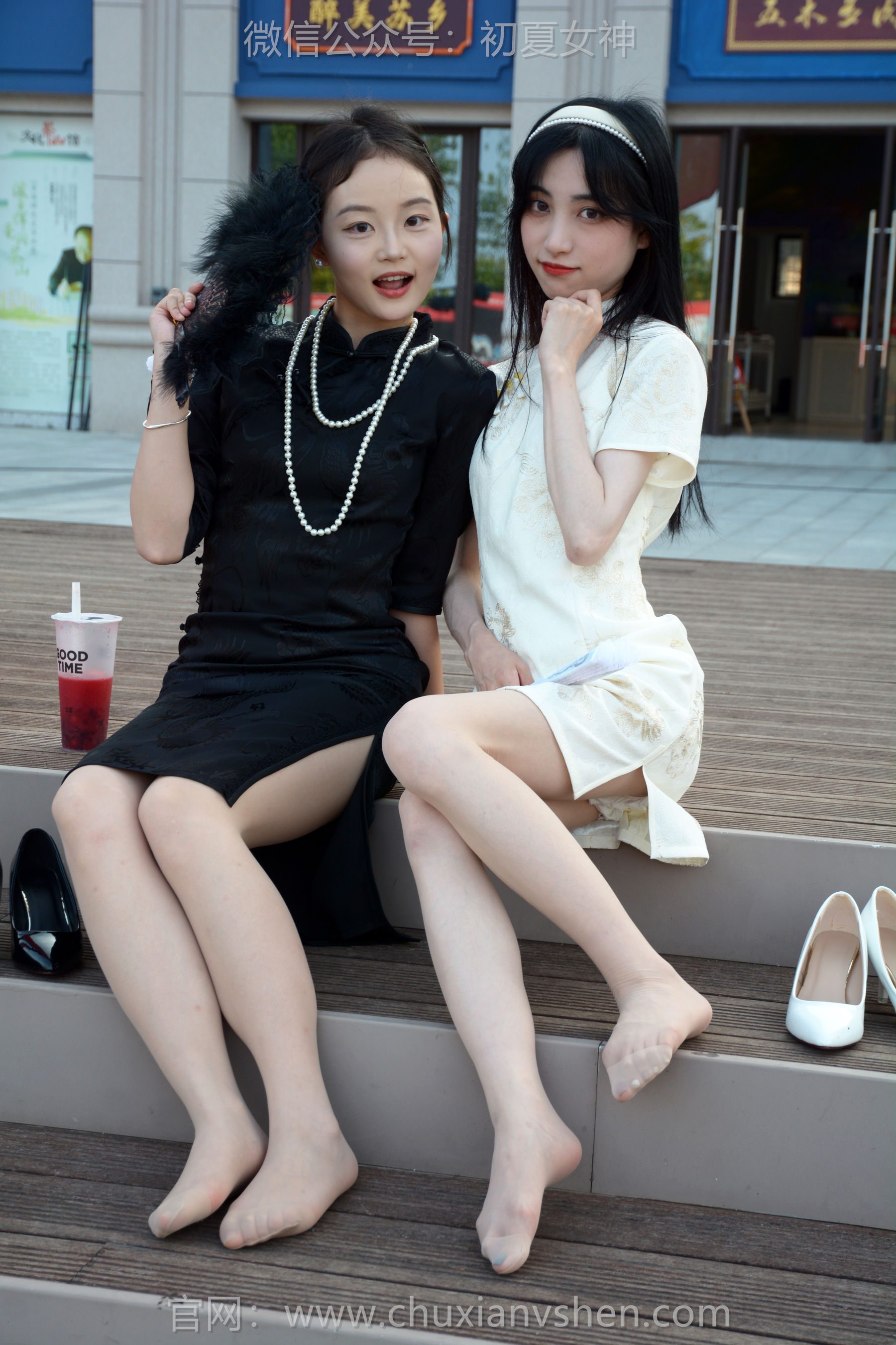 初夏女神 No.279 柒柒&双双 黑白旗袍/(140P)