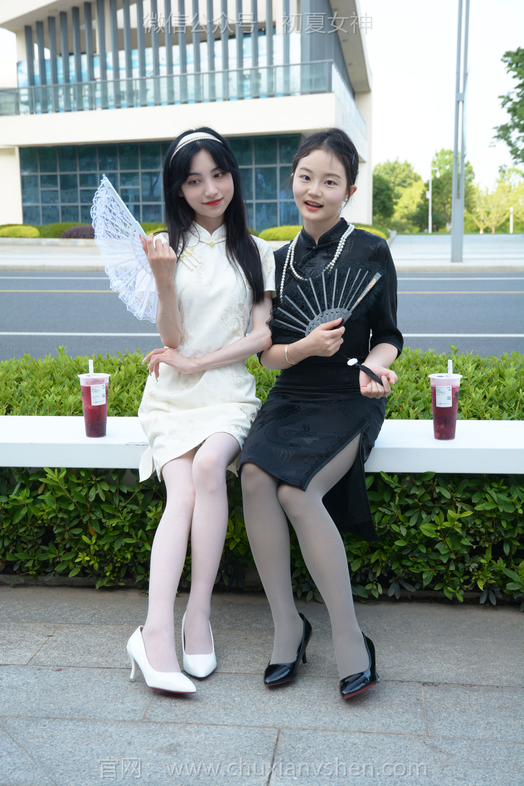 初夏女神 No.279 柒柒&双双 黑白旗袍/(140P)