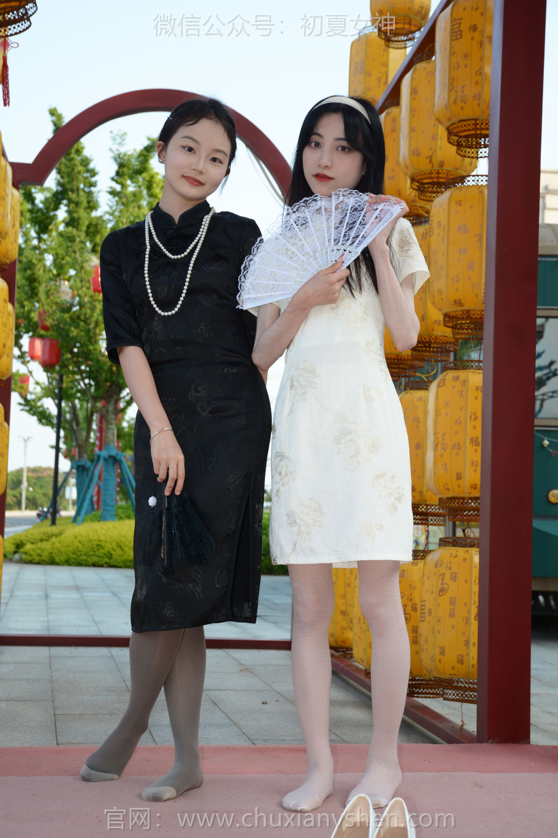 初夏女神 No.279 柒柒&双双 黑白旗袍/(140P)