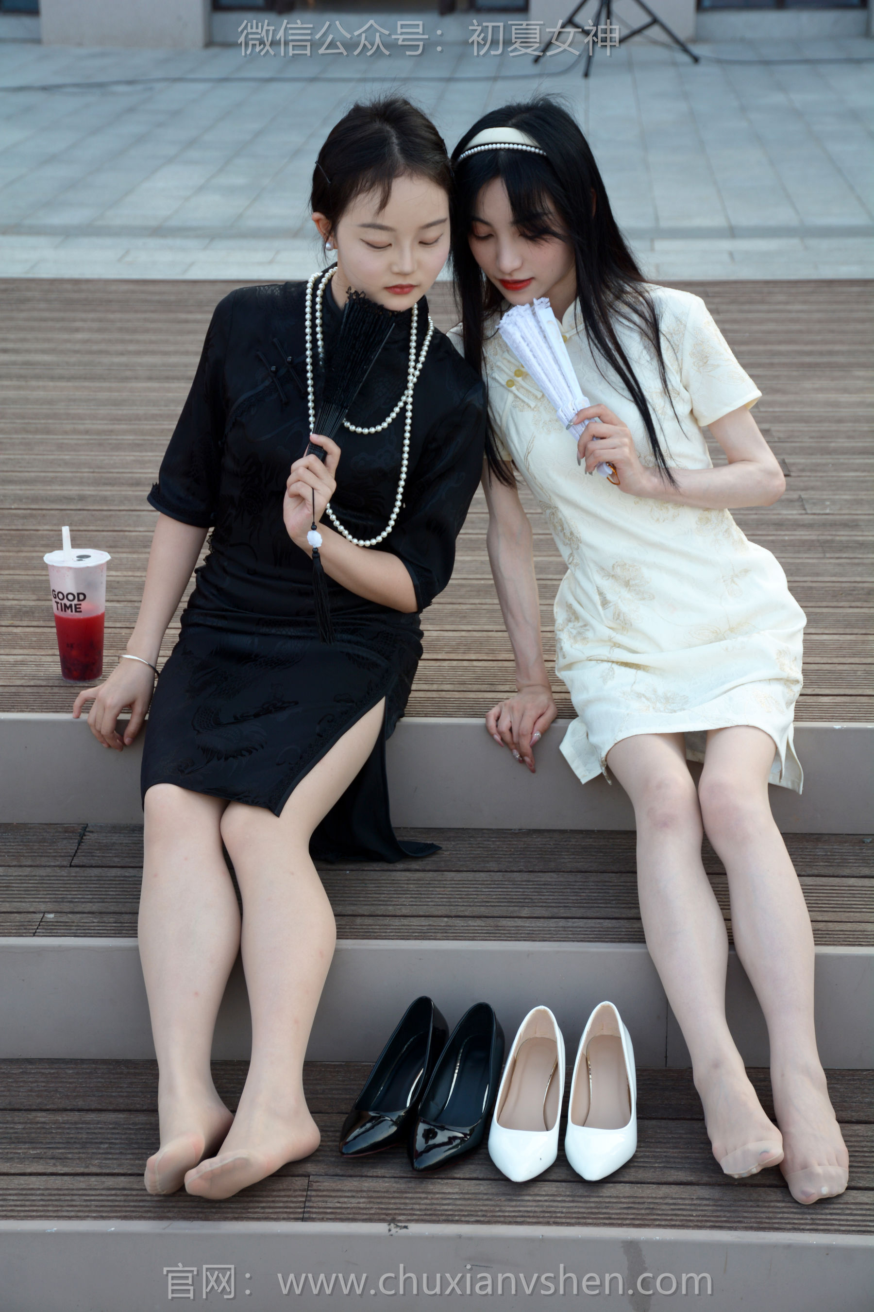 初夏女神 No.279 柒柒&双双 黑白旗袍/(140P)