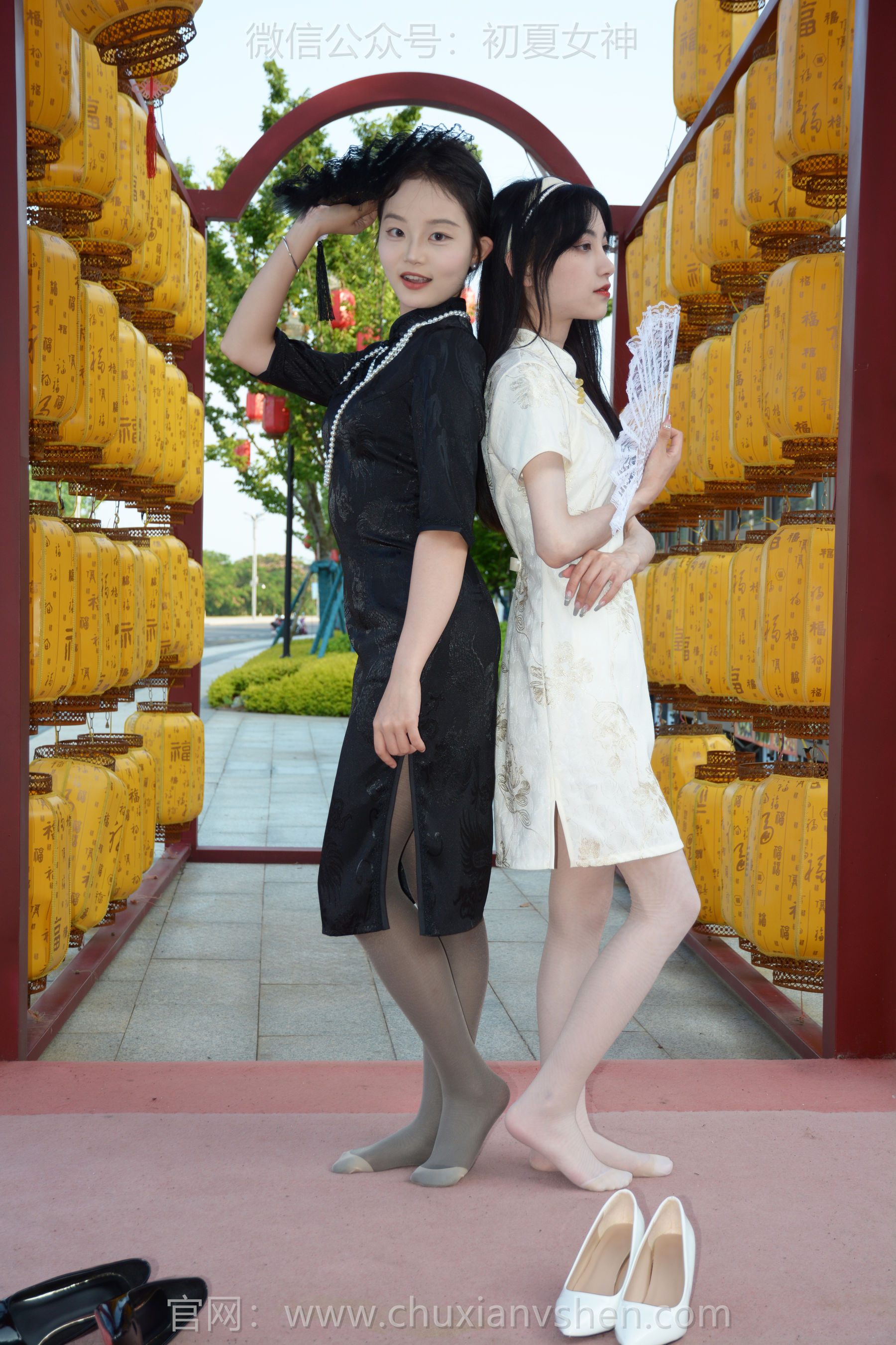 初夏女神 No.279 柒柒&双双 黑白旗袍/(140P)