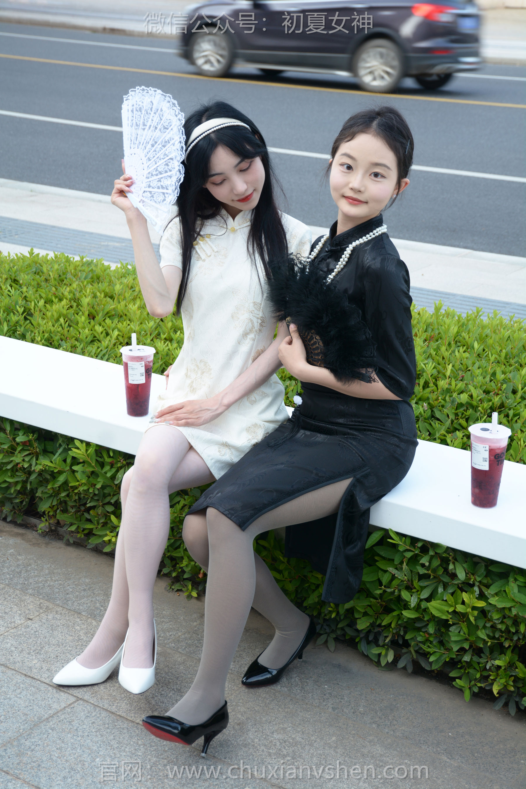 初夏女神 No.279 柒柒&双双 黑白旗袍/(140P)