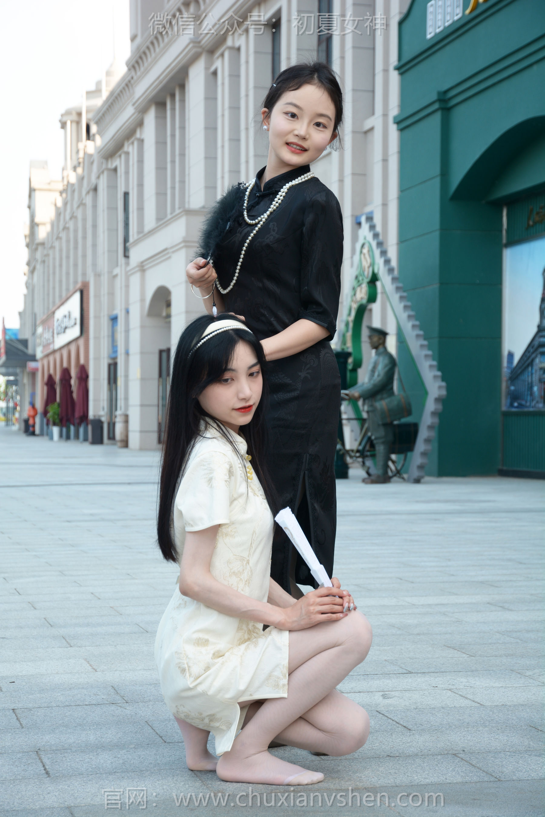 初夏女神 No.279 柒柒&双双 黑白旗袍/(140P)