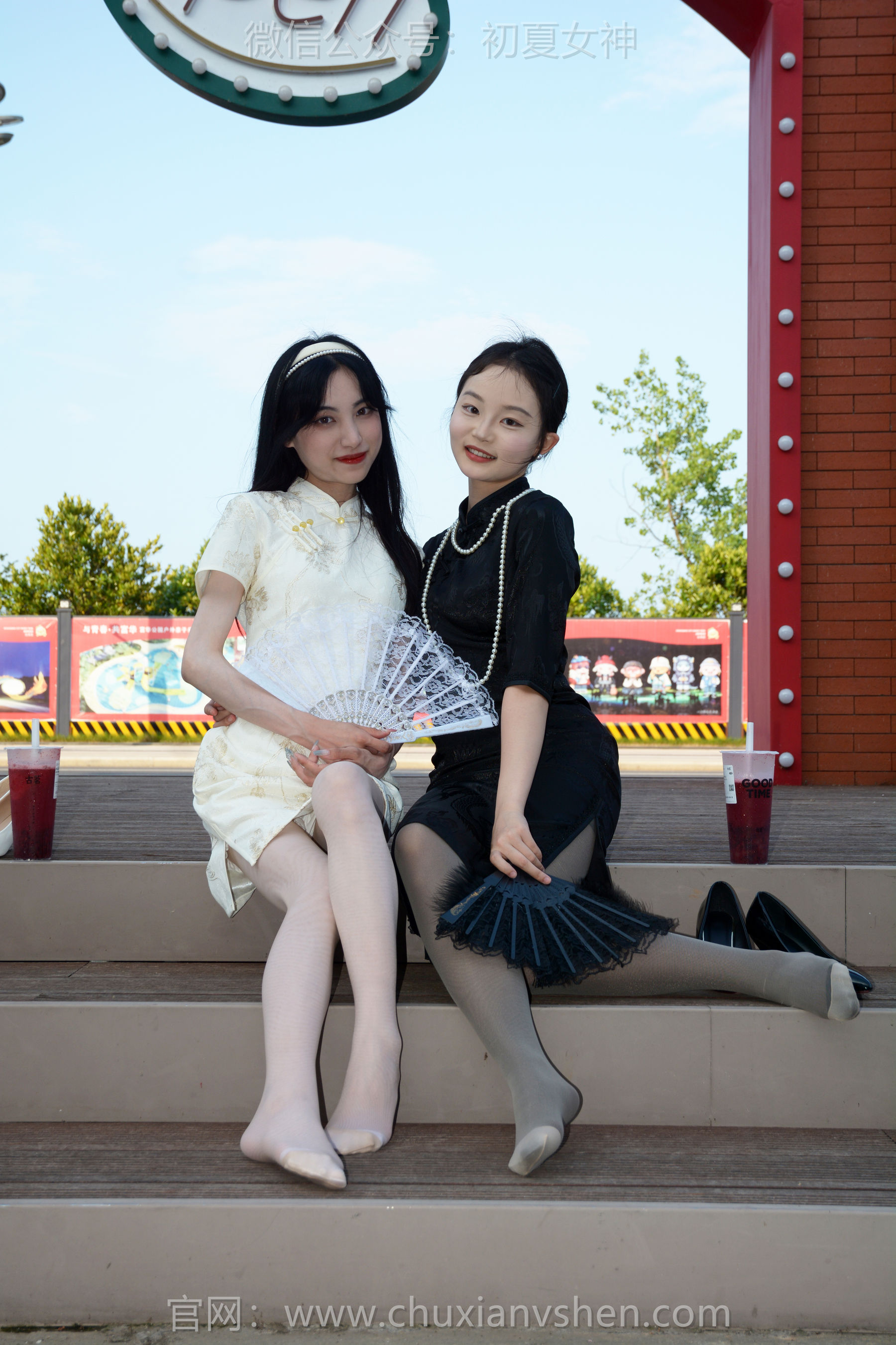 初夏女神 No.279 柒柒&双双 黑白旗袍/(140P)