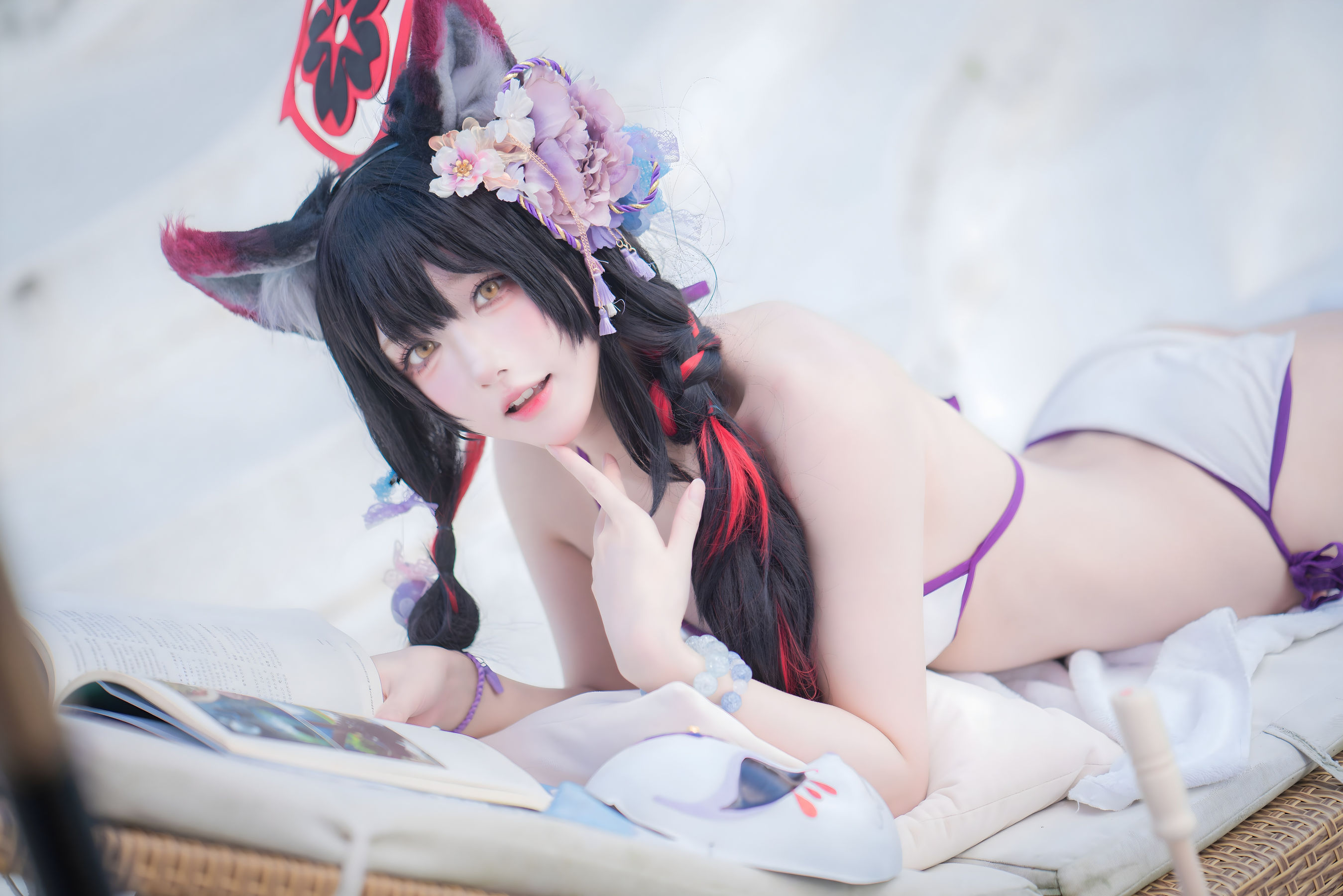 动漫博主阿包也是兔娘 - 蔚蓝档案 狐坂若藻 水着/(32P)