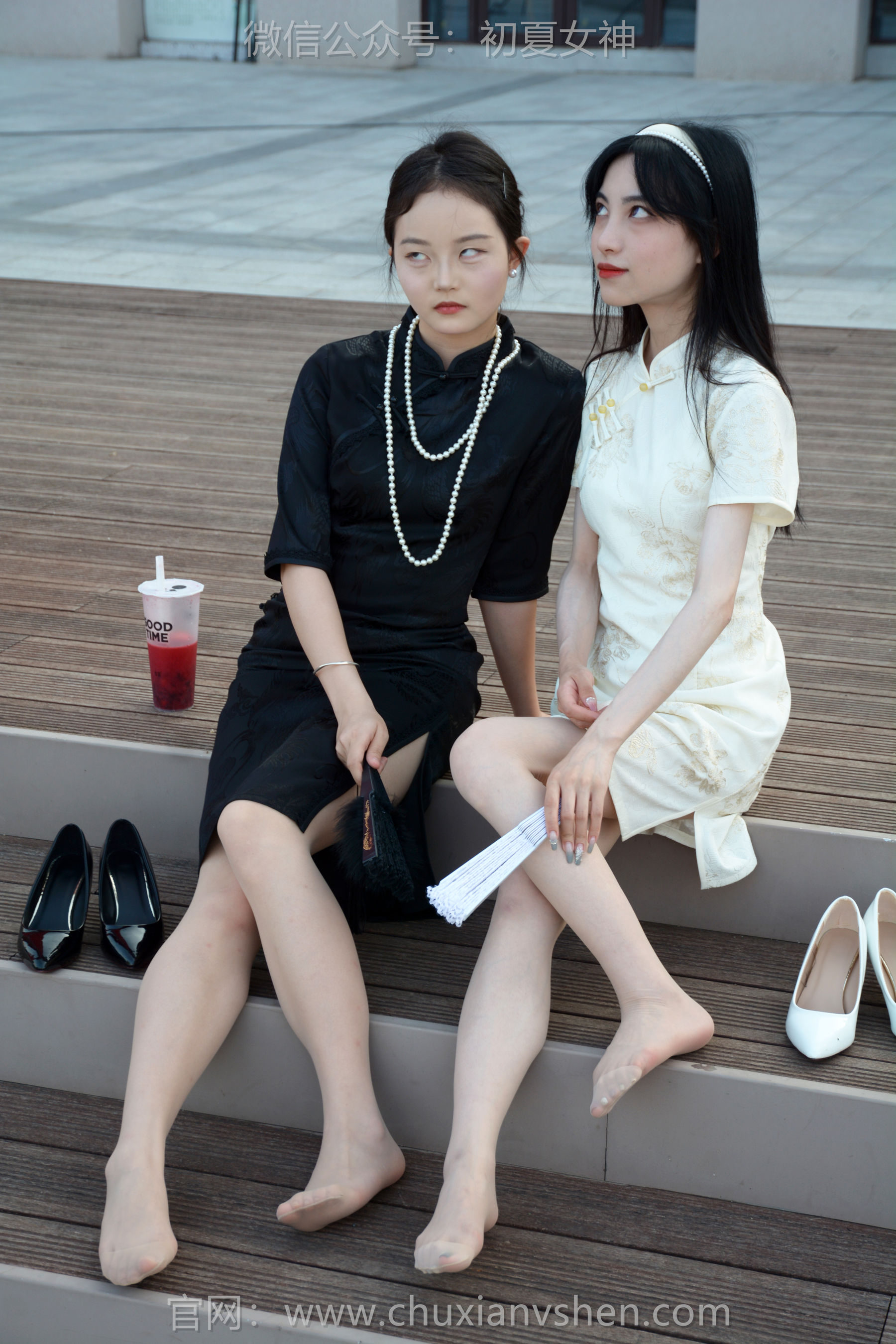 初夏女神 No.279 柒柒&双双 黑白旗袍/(140P)