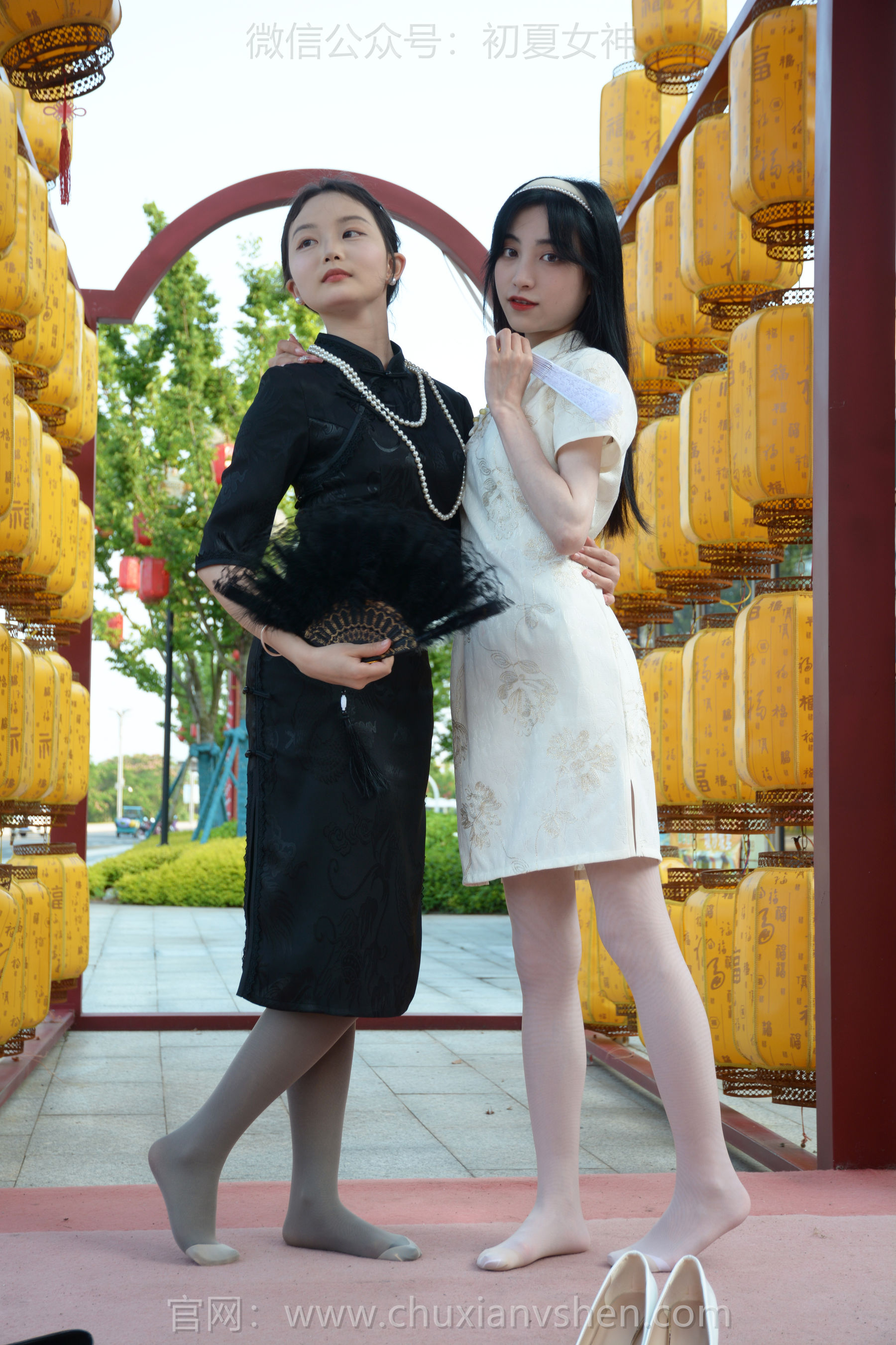 初夏女神 No.279 柒柒&双双 黑白旗袍/(140P)