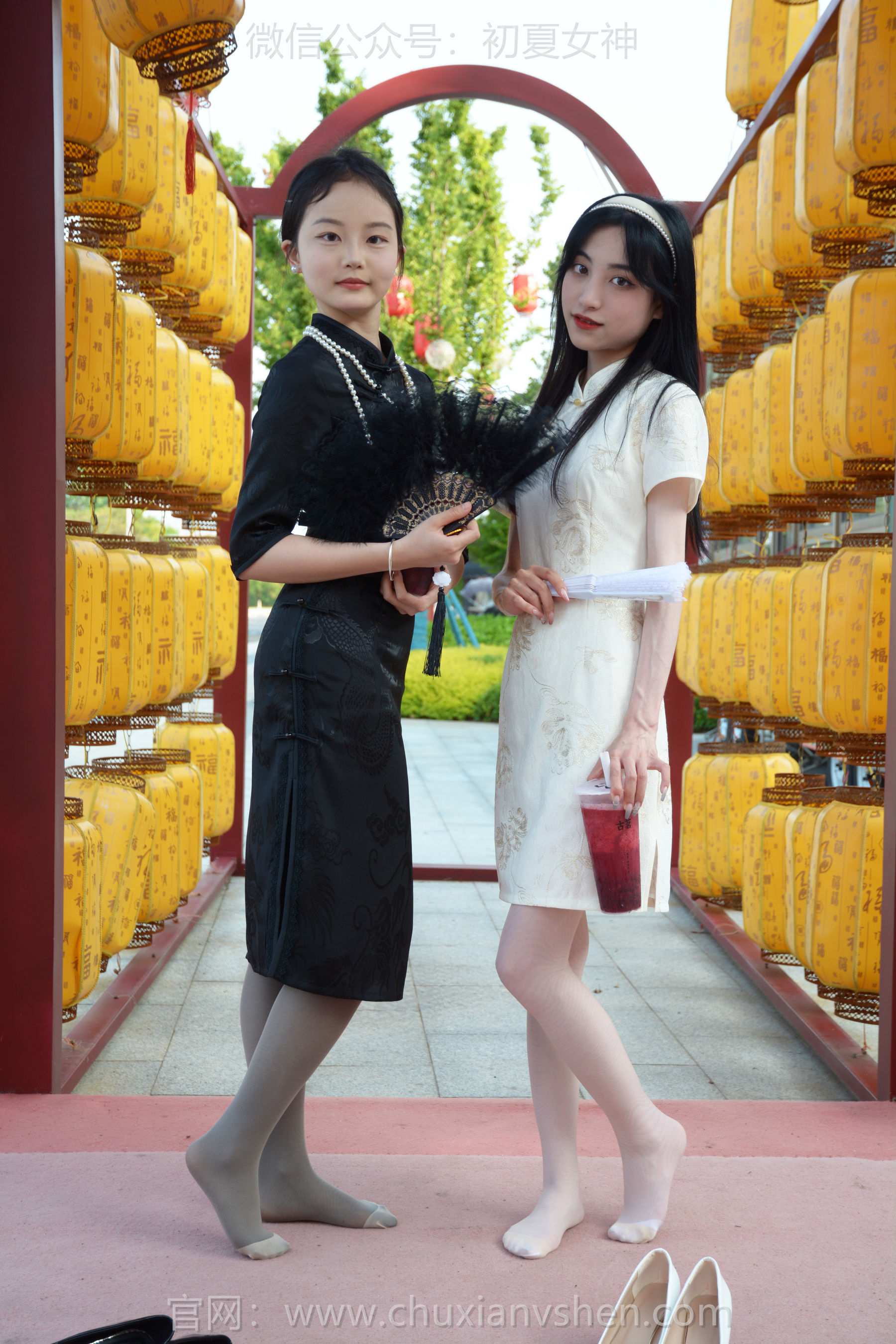 初夏女神 No.279 柒柒&双双 黑白旗袍/(140P)