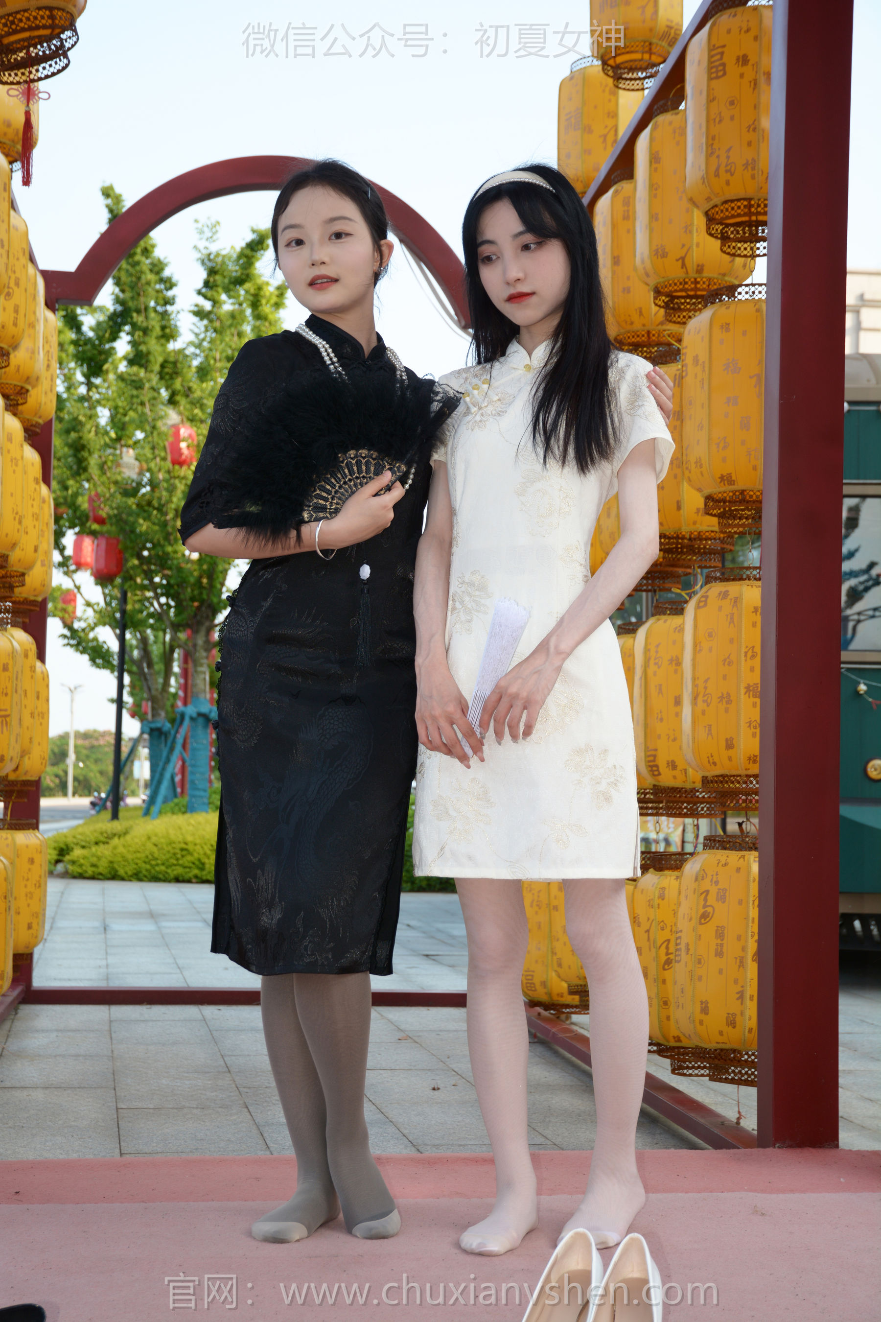 初夏女神 No.279 柒柒&双双 黑白旗袍/(140P)