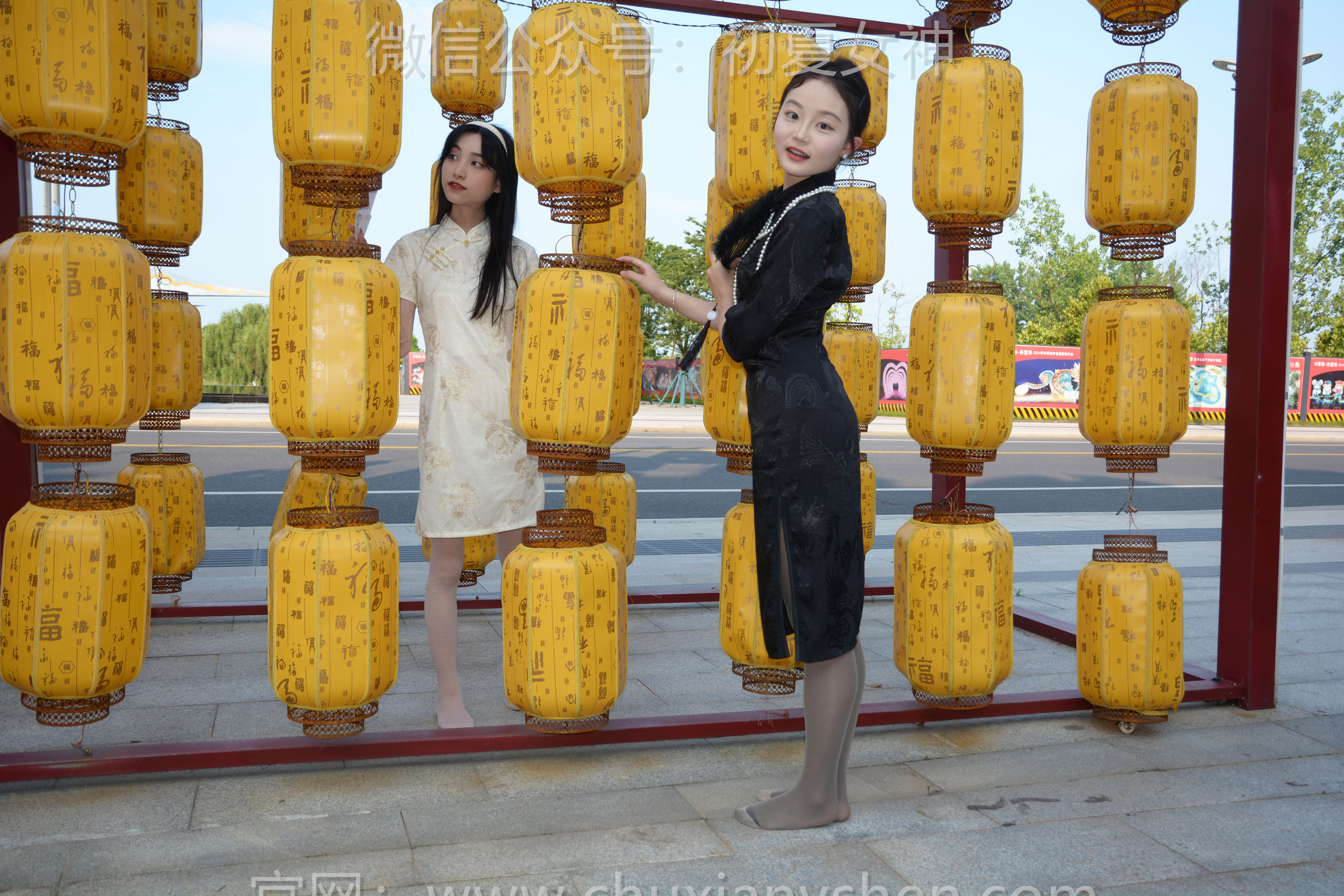 初夏女神 No.279 柒柒&双双 黑白旗袍/(140P)