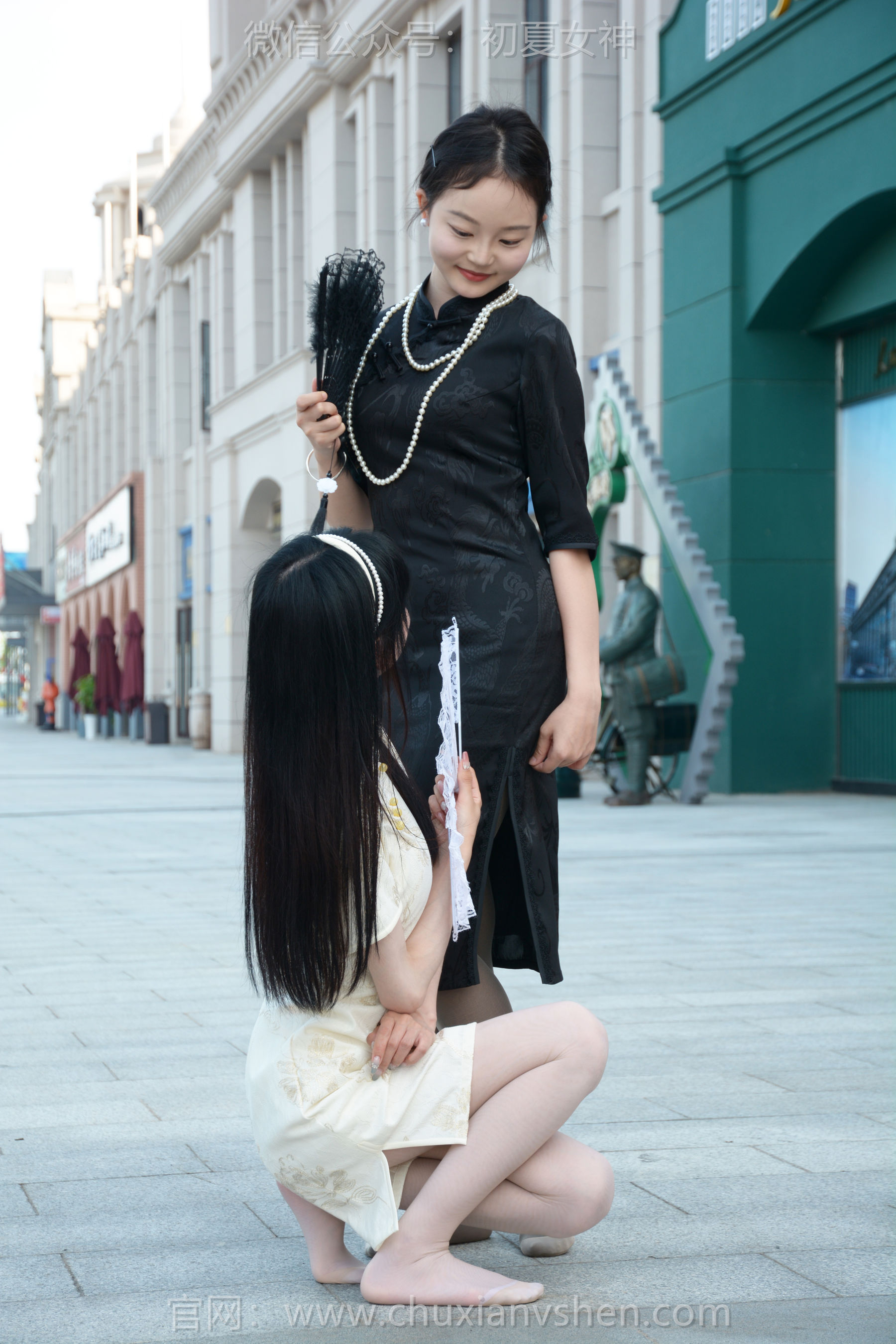 初夏女神 No.279 柒柒&双双 黑白旗袍/(140P)