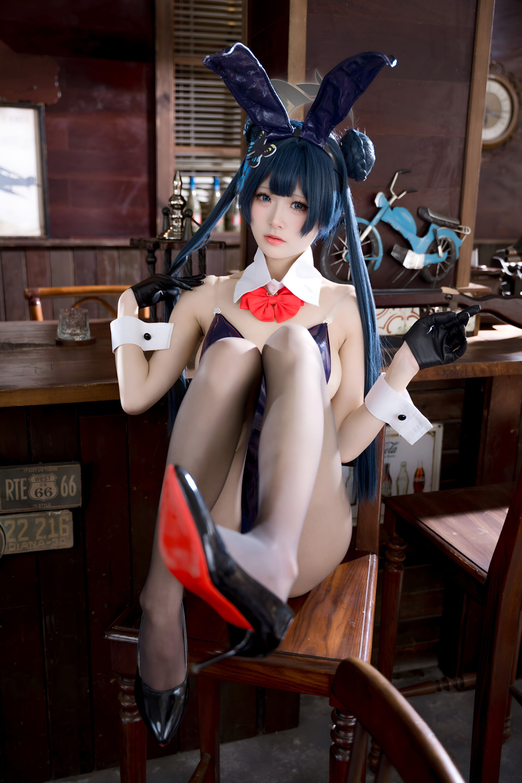 九柒喵 - 蔚蓝档案 龙华妃咲 兔女郎/(59P)