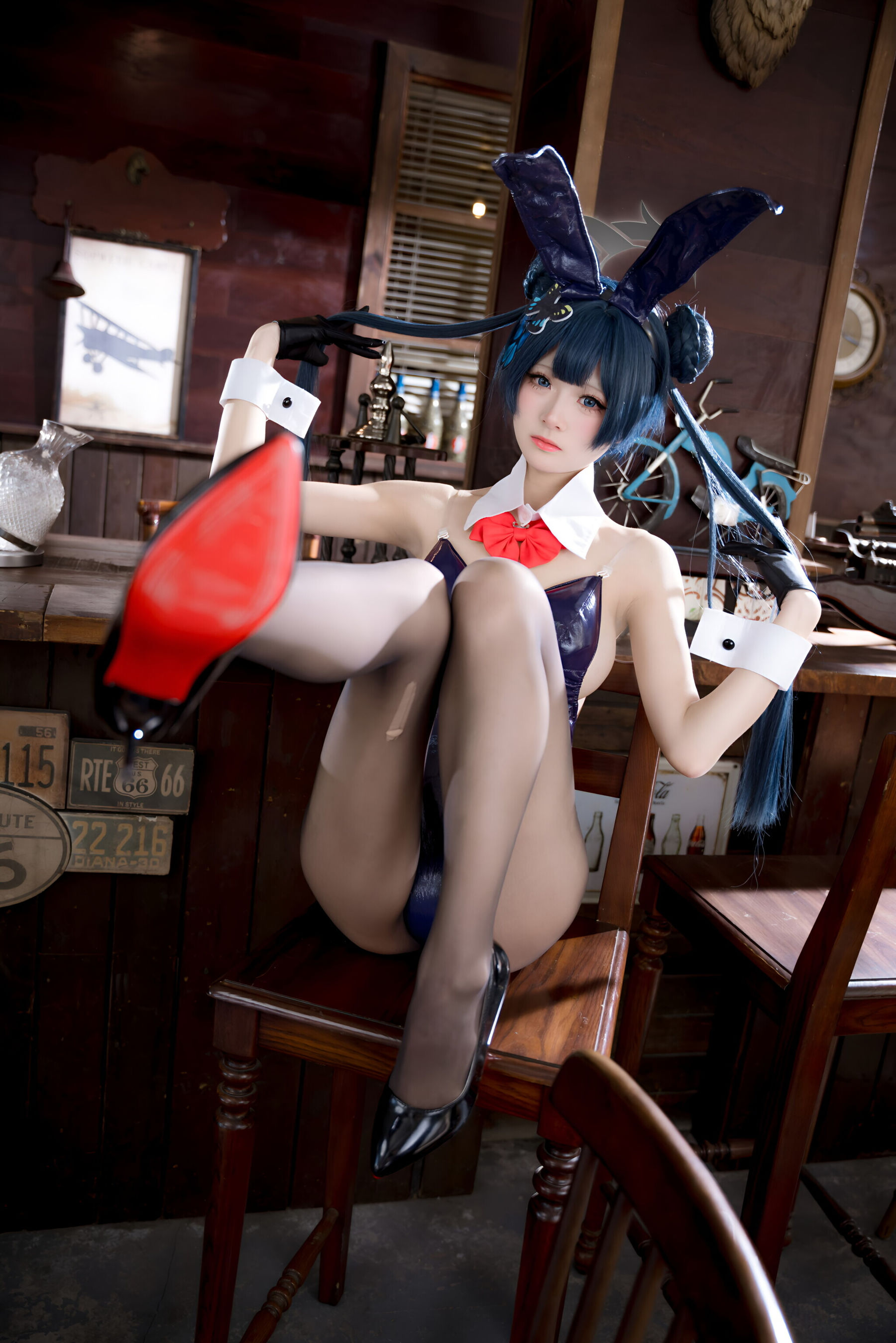 九柒喵 - 蔚蓝档案 龙华妃咲 兔女郎/(59P)