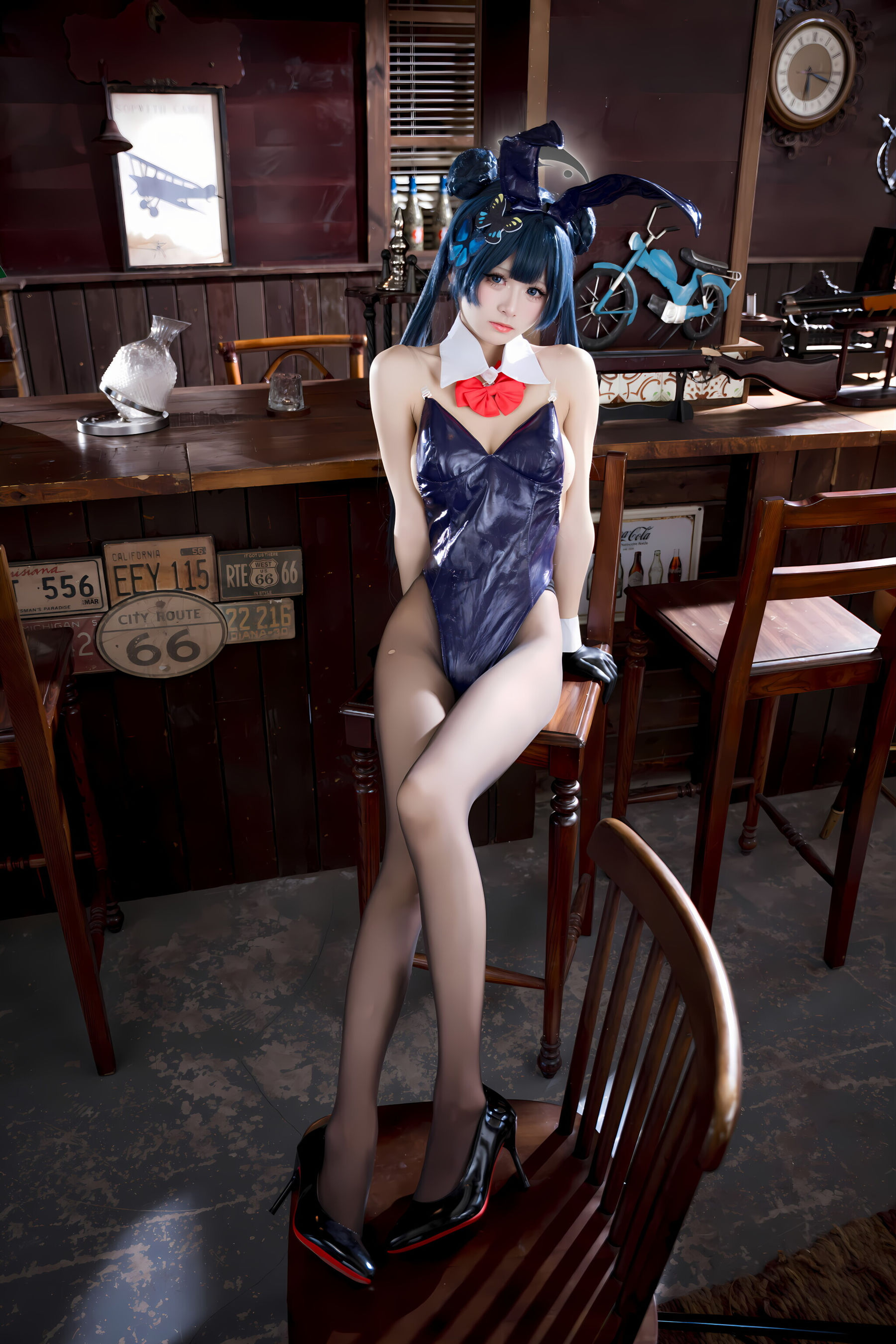 九柒喵 - 蔚蓝档案 龙华妃咲 兔女郎/(59P)