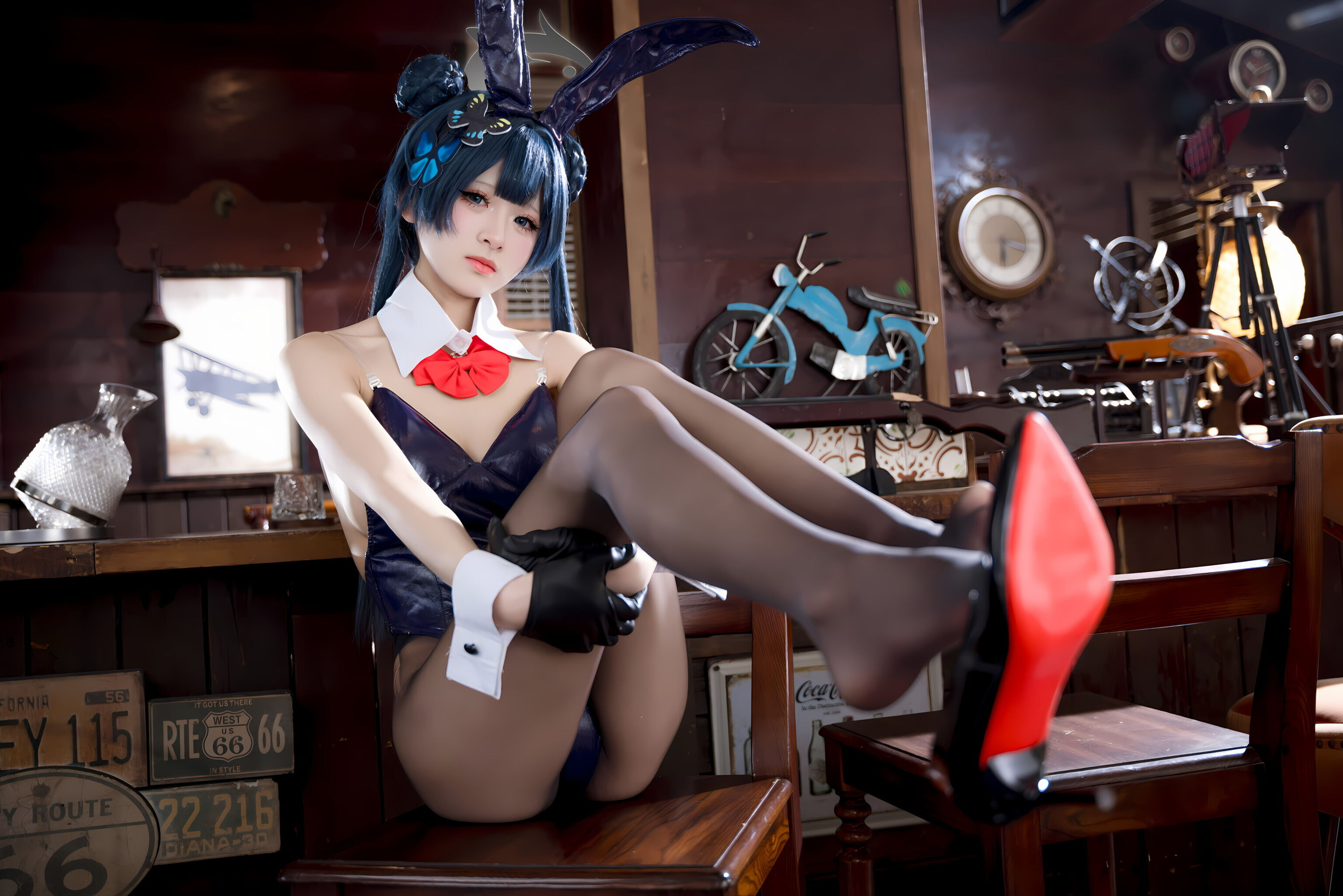 九柒喵 - 蔚蓝档案 龙华妃咲 兔女郎/(59P)