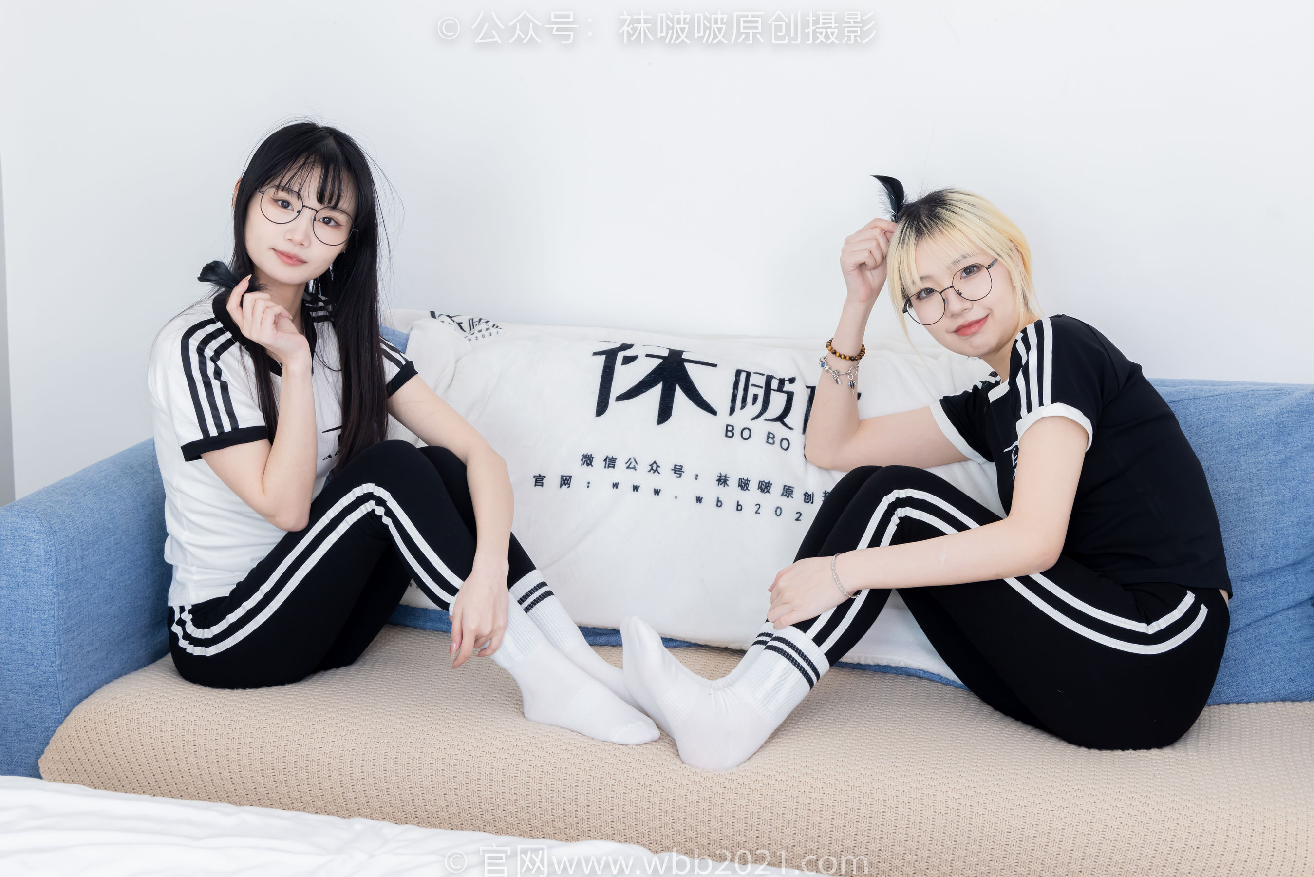 BoBoSocks袜啵啵 No.555 小甜豆&甜甜圈 - 板鞋、运动鞋、白棉袜、裸足/(154P)